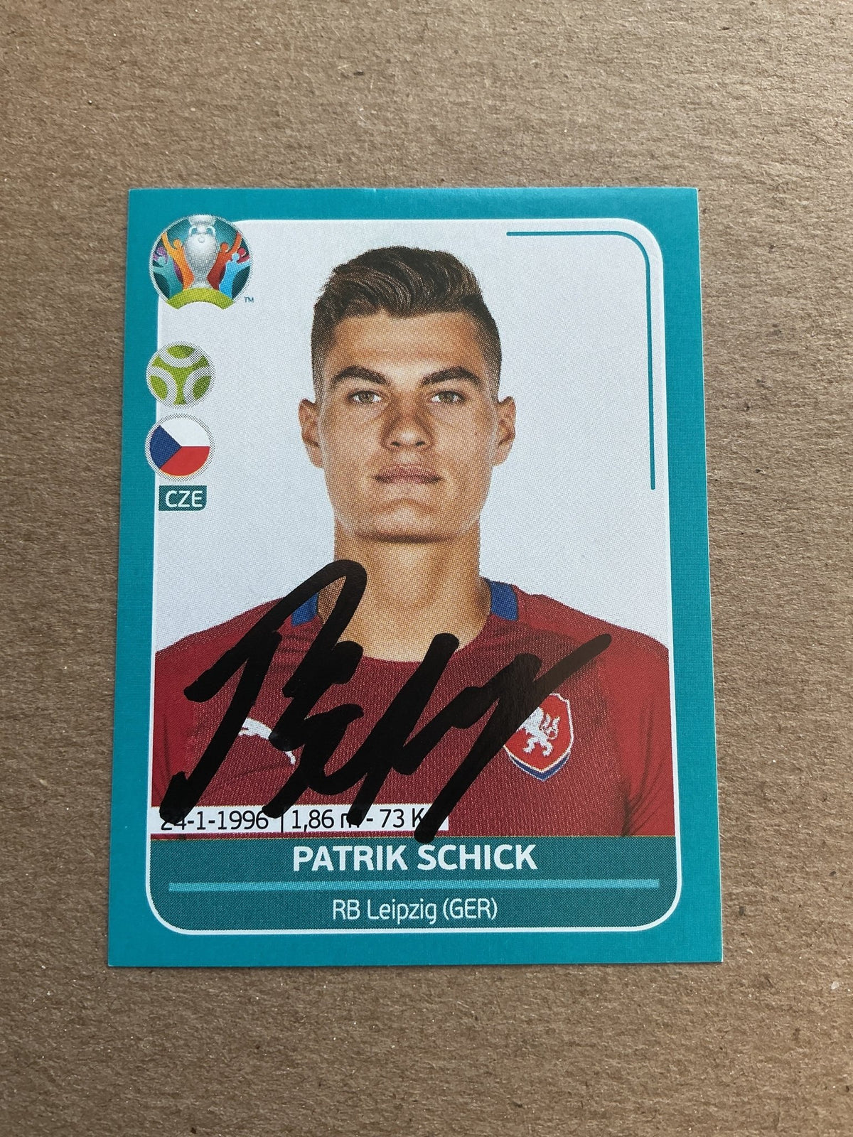 Patrik Schick, Czech Republic 🇨🇿 UEFA Euro 2020 Panini hand signed - Autographs-World