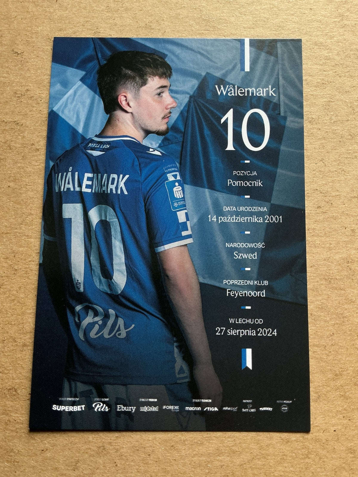 Patrik Wålemark, Sweden 🇸🇪 Lech Poznán 2025/26 hand signed - Autographs-World