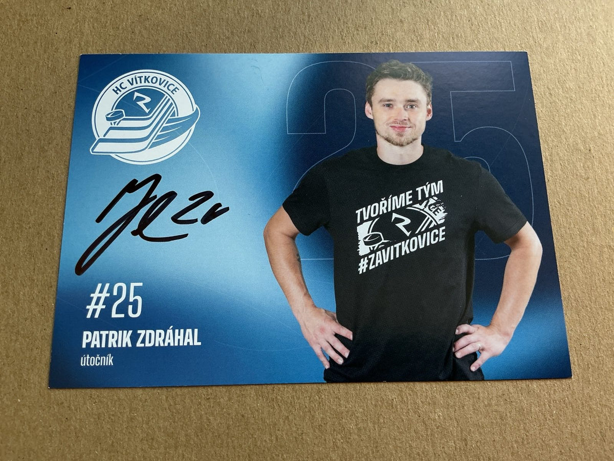 Patrik Zdráhal, Czech Republic 🇨🇿 HC Vítkovice 2025/26 hand signed - Autographs-World