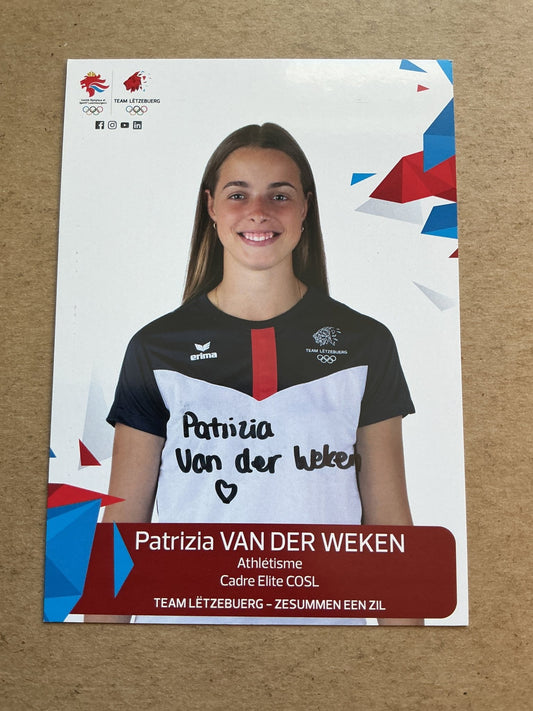 Patrizia Van Der Weken, Luxemburg 🇱🇺 Athletics Olympics 2024 hand signed - Autographs-World