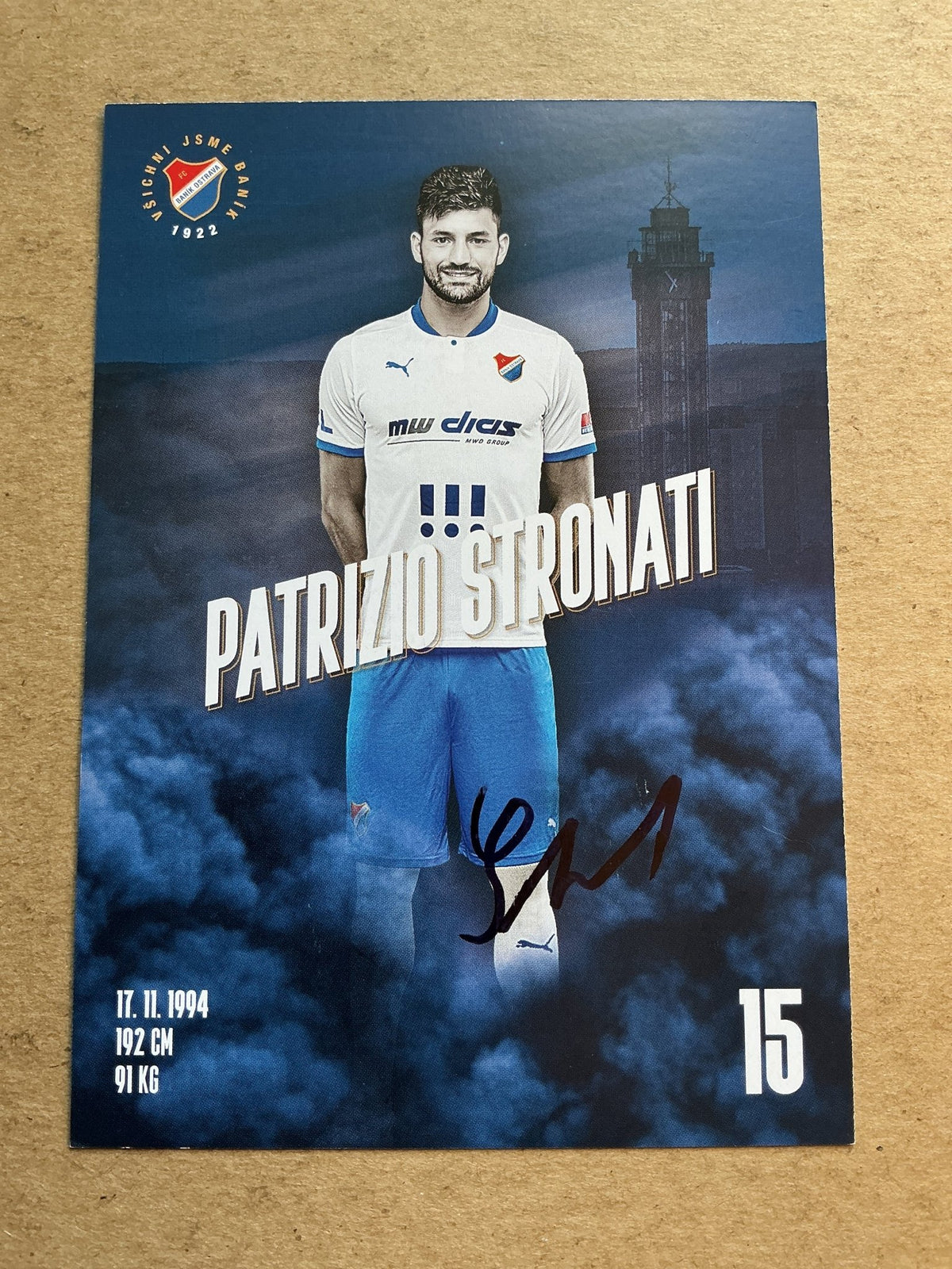 Patrizio Stronati, Czech Republic 🇨🇿 FC Banik Ostrava 2020/21 hand signed - Autographs-World