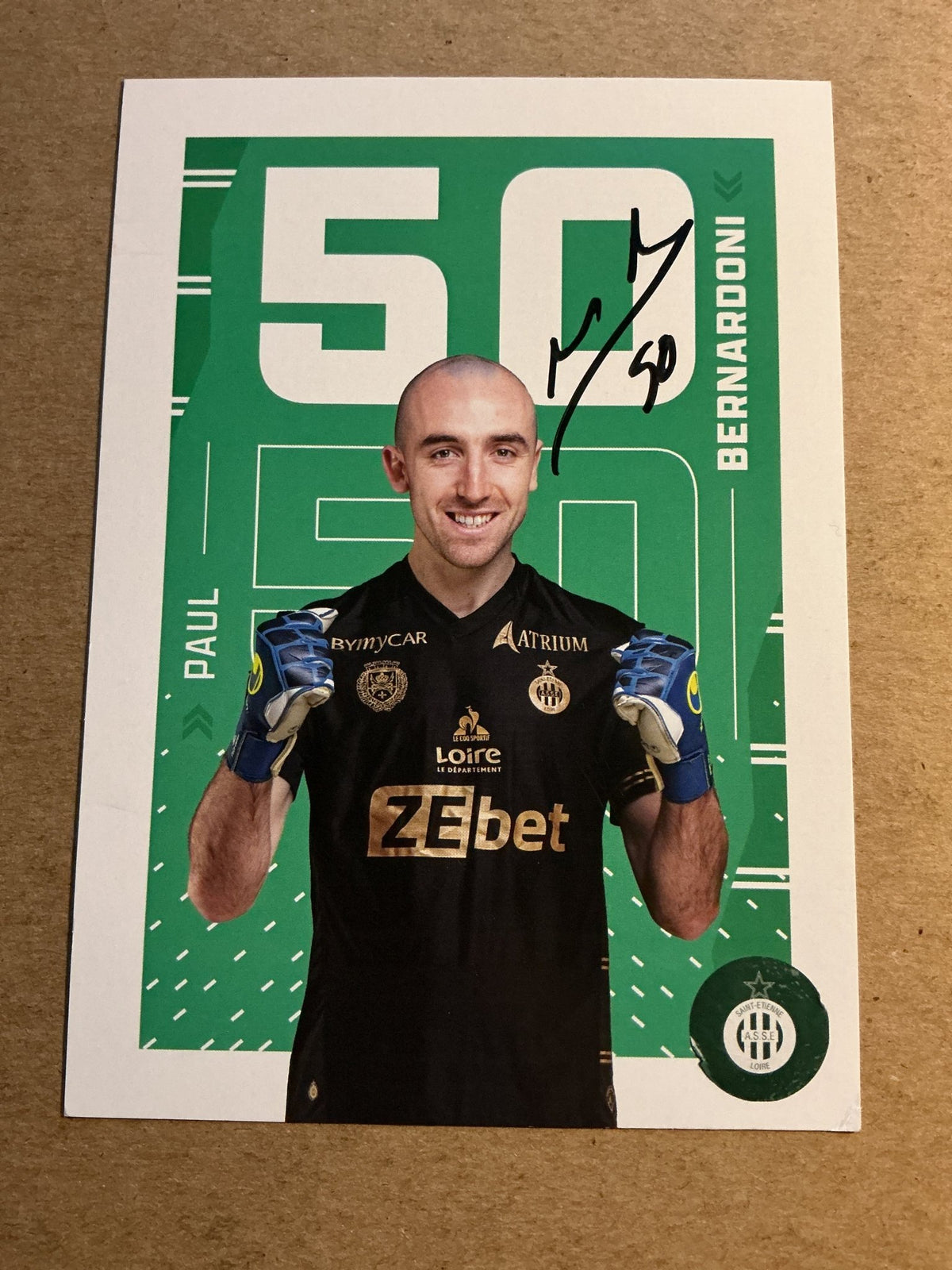 Paul Bernadoni, France 🇫🇷 AS Saint-Étienne 2021/22 hand signed - Autographs-World
