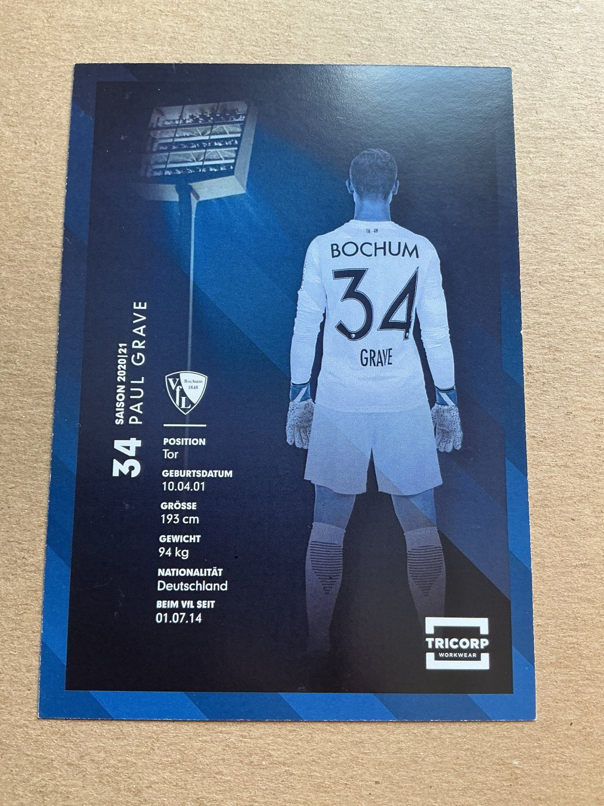 Paul Grave, Germany 🇩🇪 VfL Bochum 2020/21 hand signed - Autographs-World