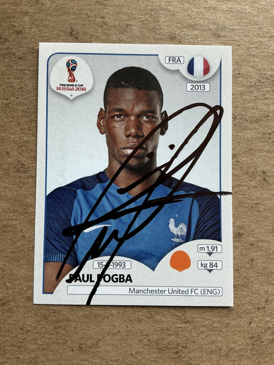 Paul Pogba, France 🇫🇷 FIFA World Cup 2018 Panini hand signed - Autographs-World