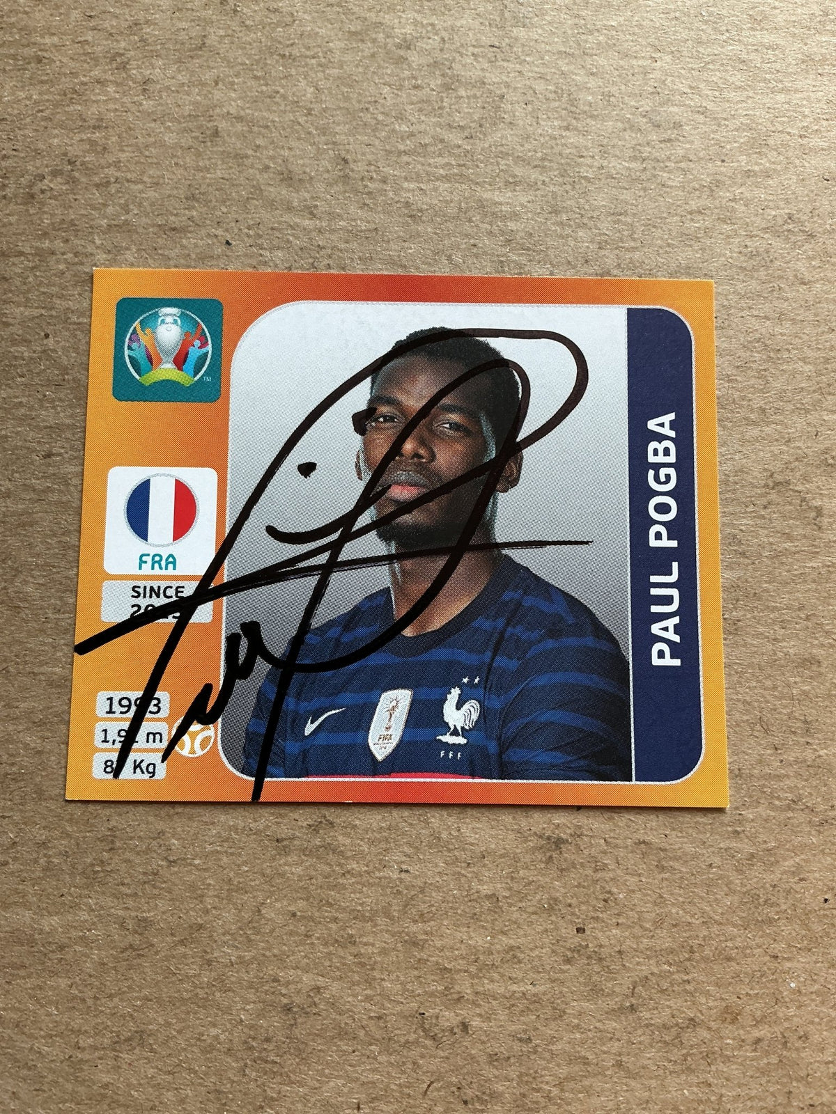 Paul Pogba, France 🇫🇷 UEFA Euro 2020 Panini hand signed - Autographs-World