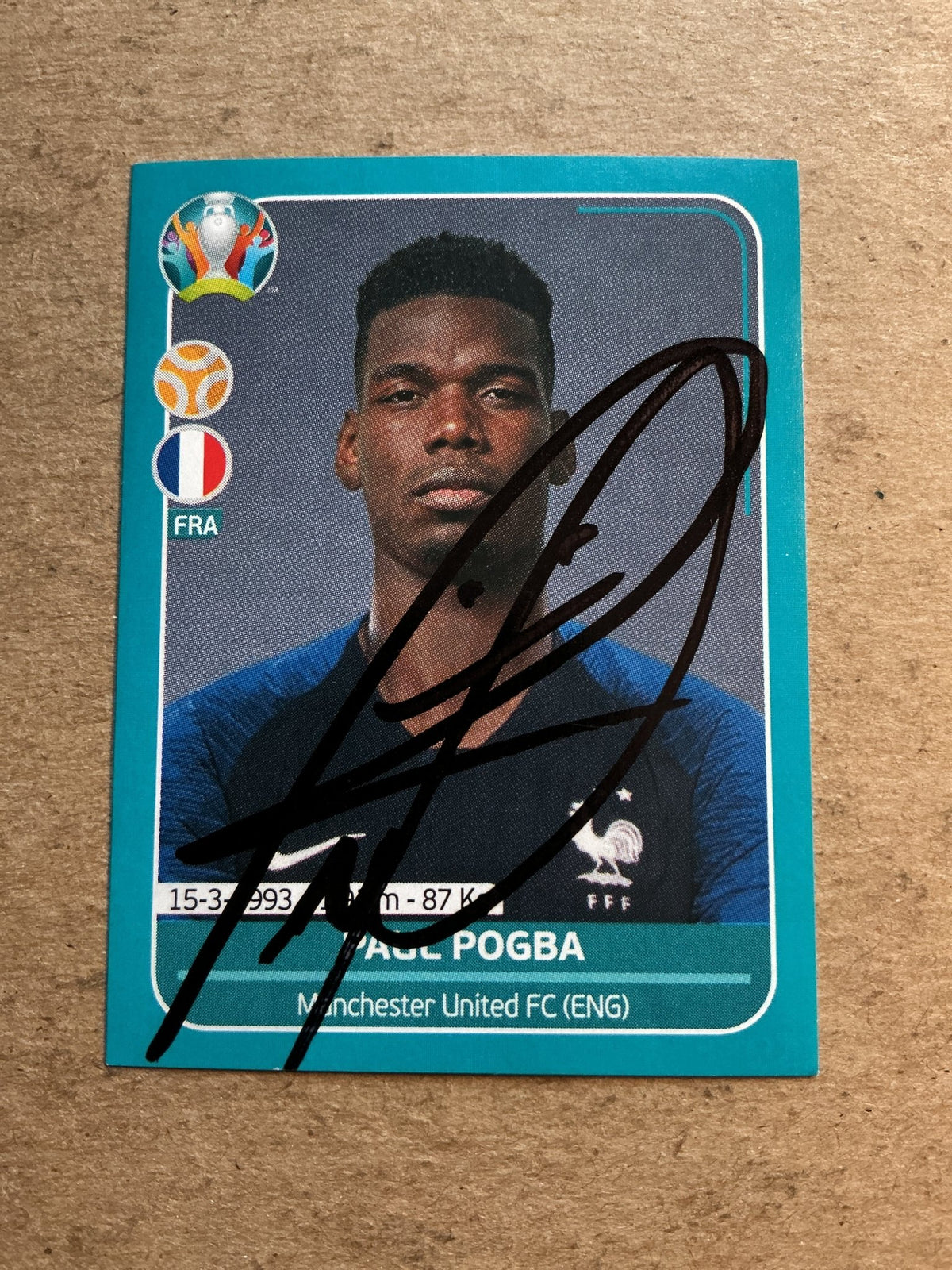 Paul Pogba, France 🇫🇷 UEFA Euro 2020 Panini hand signed - Autographs-World