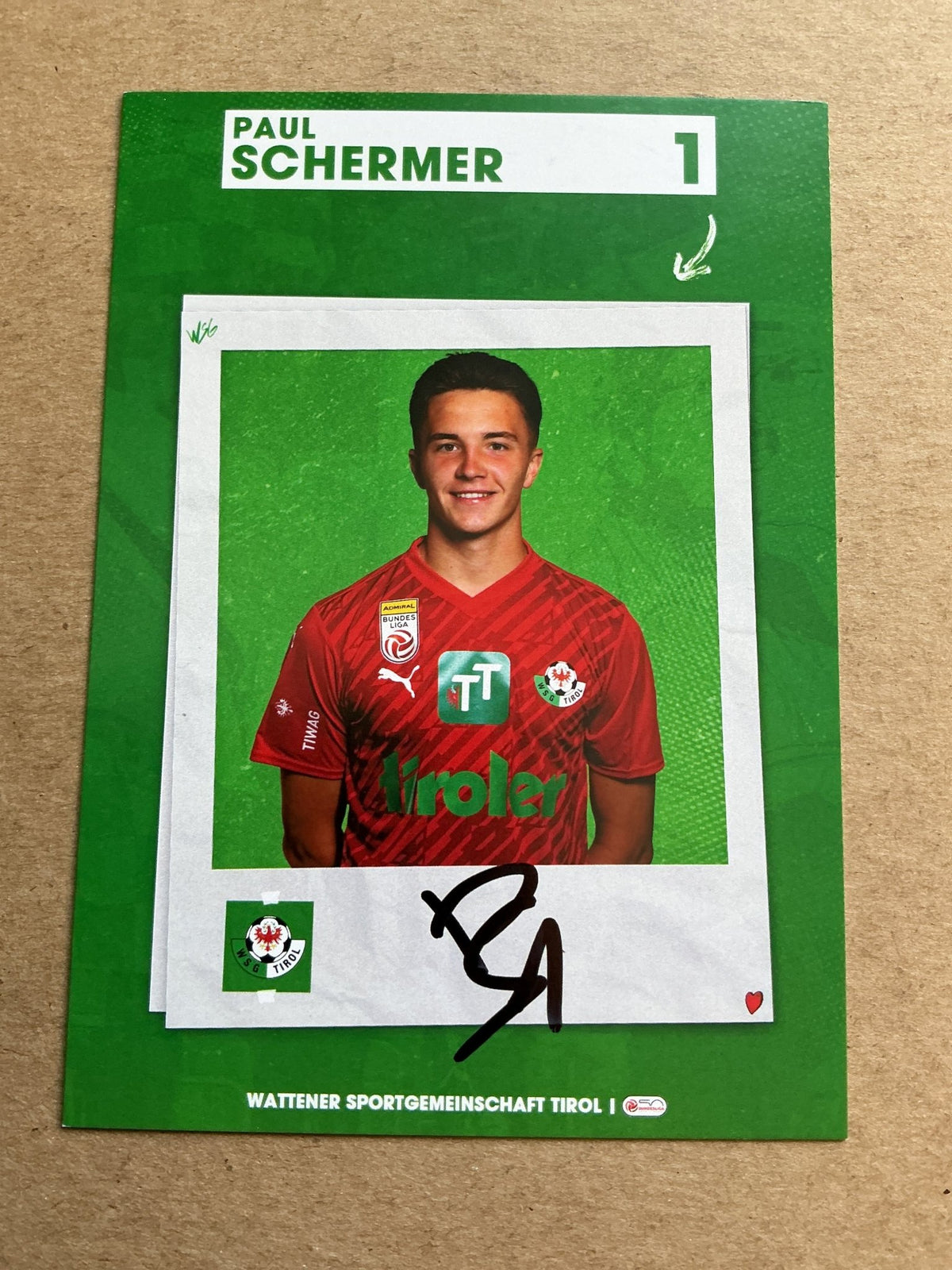 Paul Schermer, Austria 🇦🇹 WSG Tirol 2023/24 hand signed - Autographs-World