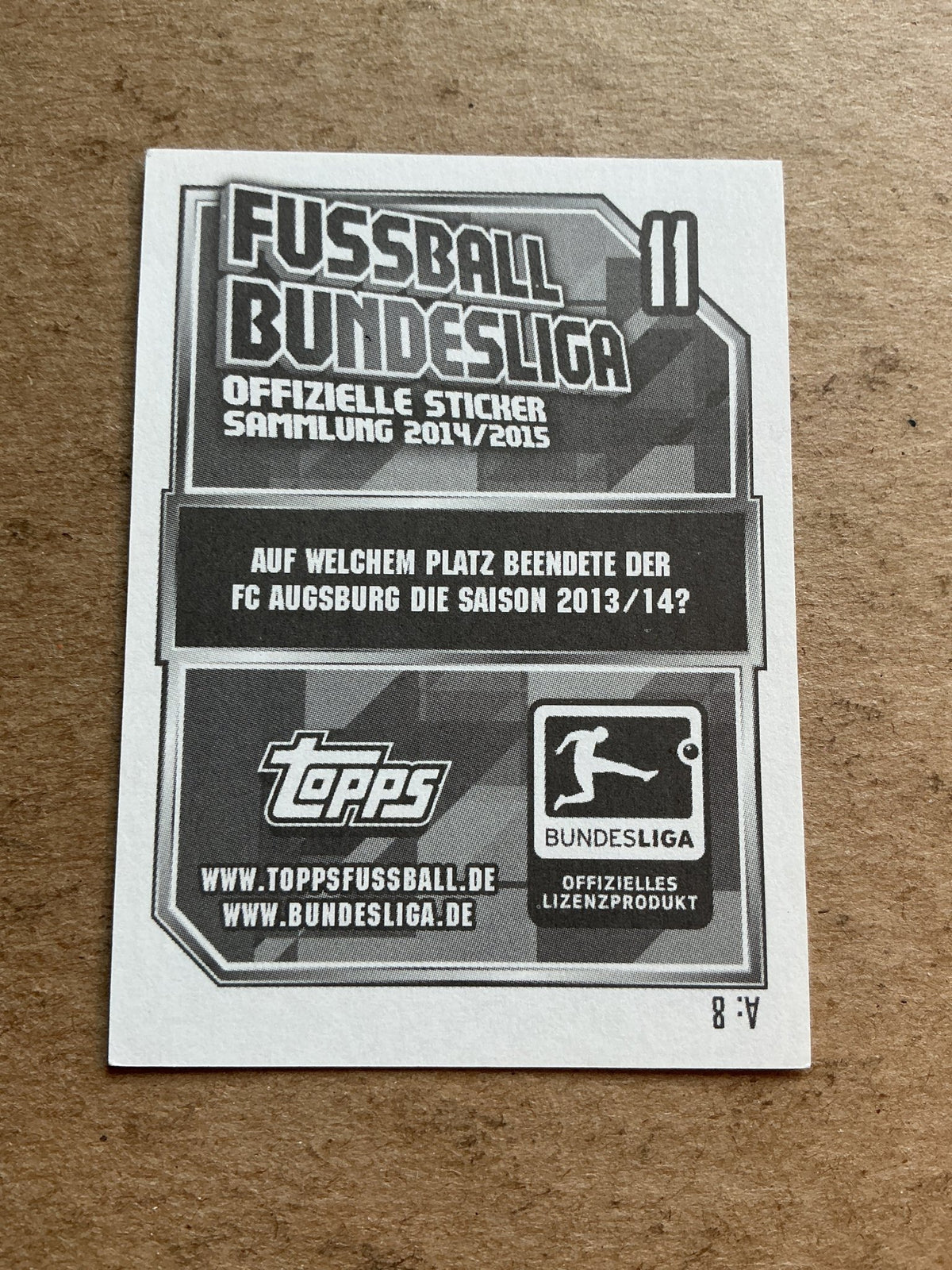 Paul Verhaegh, Netherlands 🇳🇱 FC Augsburg 2014/15 Topps hand signed - Autographs-World