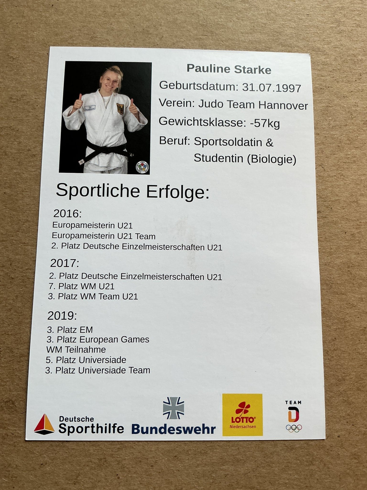 Pauline Starke, Germany 🇩🇪 Judo Summer Olympics 2024 hand signed - Autographs-World