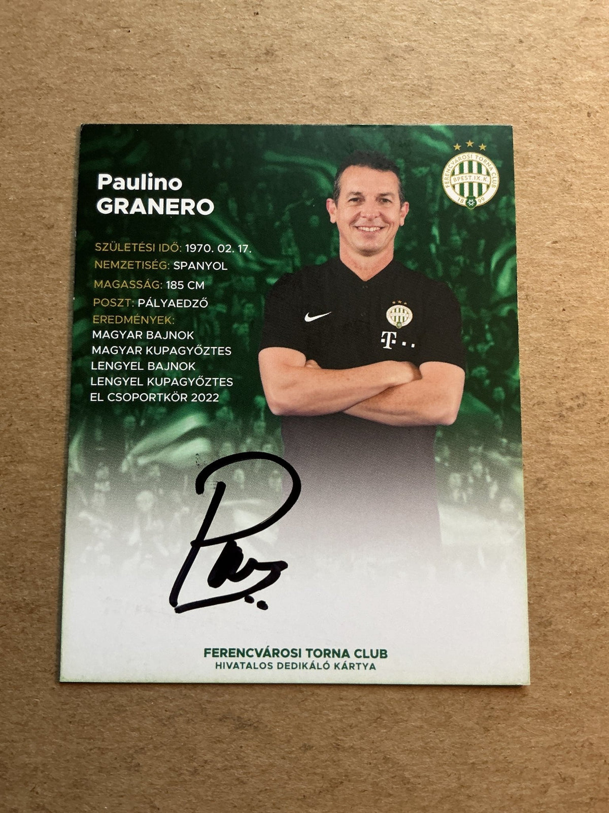 Paulino Granero, Spain 🇪🇸 Ferencváros 2022/23 hand signed - Autographs-World