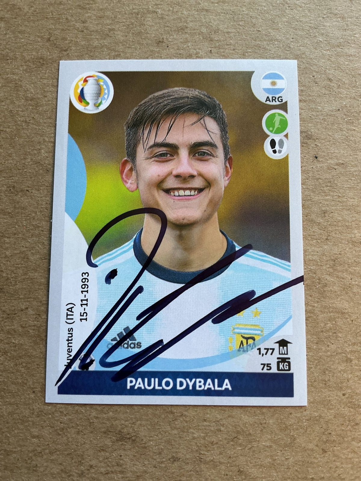 Paulo Dybala, Argentina 🇦🇷 Copa America 2021 Panini hand signed - Autographs-World