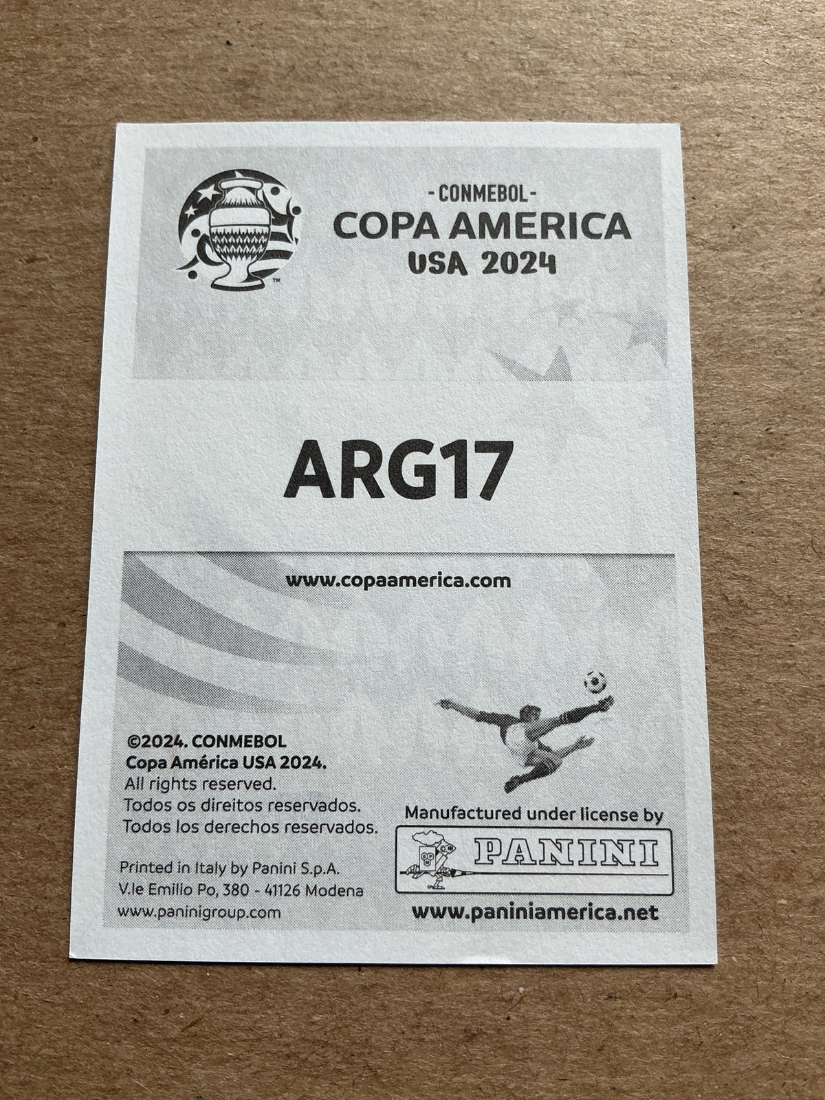 Paulo Dybala, Argentina 🇦🇷 Copa America 2024 Panini hand signed - Autographs-World