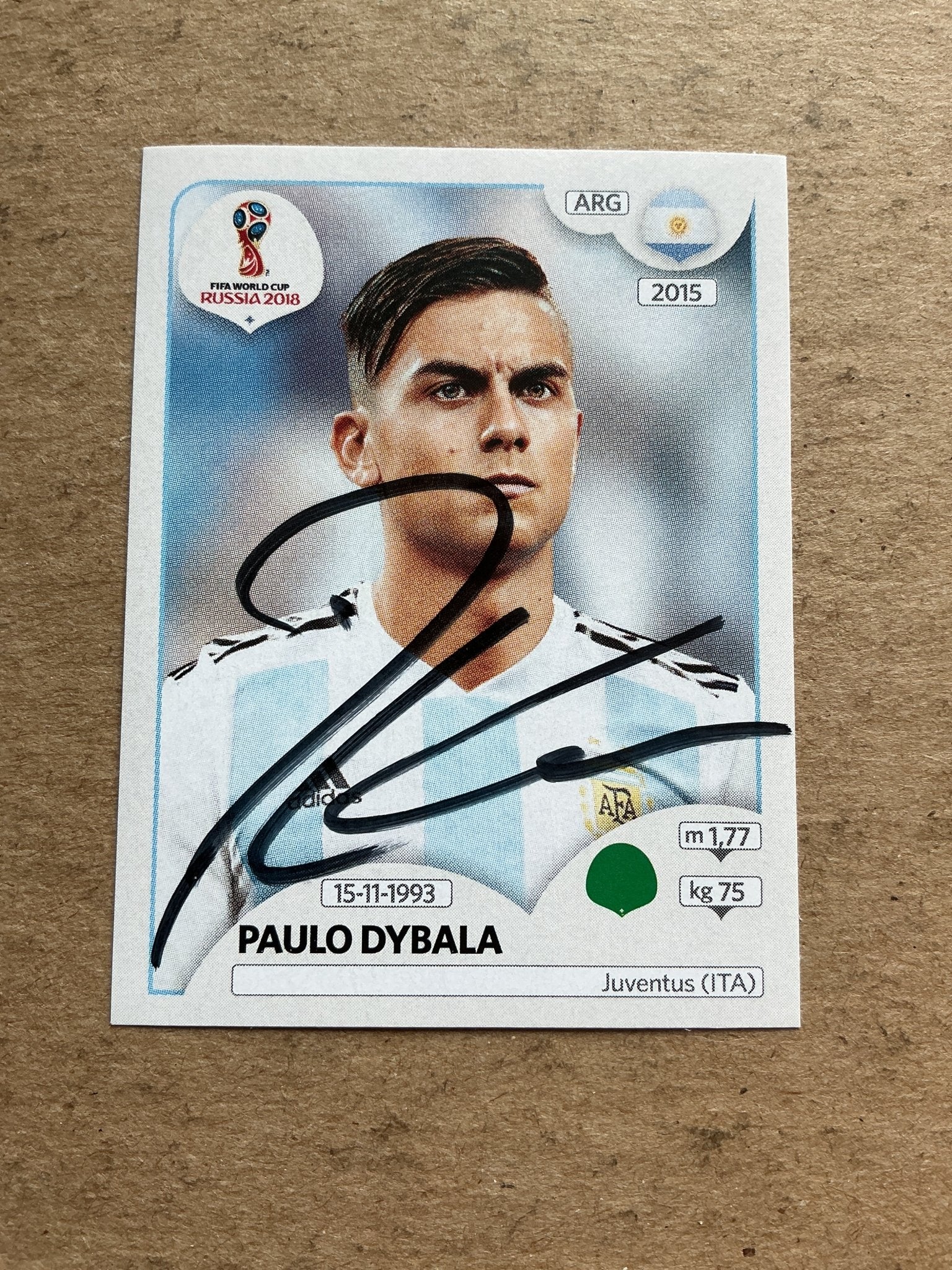 Paulo Dybala, Argentina 🇦🇷 FIFA World Cup 2018 Panini hand signed - Autographs-World