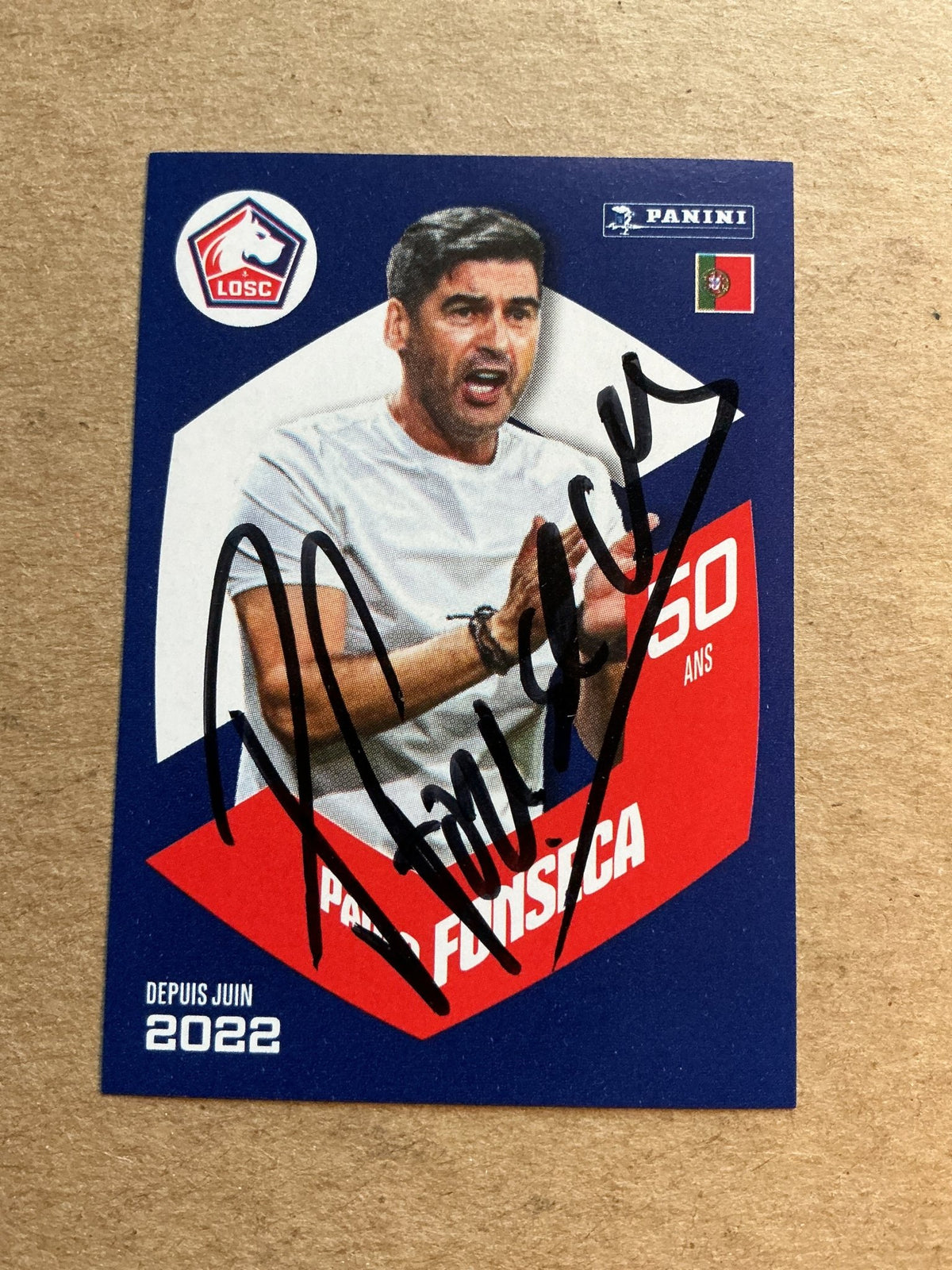 Paulo Fonseca, Portugal 🇵🇹 Lille OSC 2024 Panini hand signed - Autographs-World