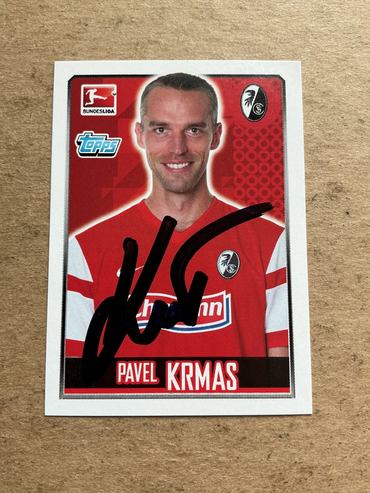 Pavel Krmas, Czech Republic 🇨🇿 SC Freiburg 2014/15 Topps hand signed - Autographs-World