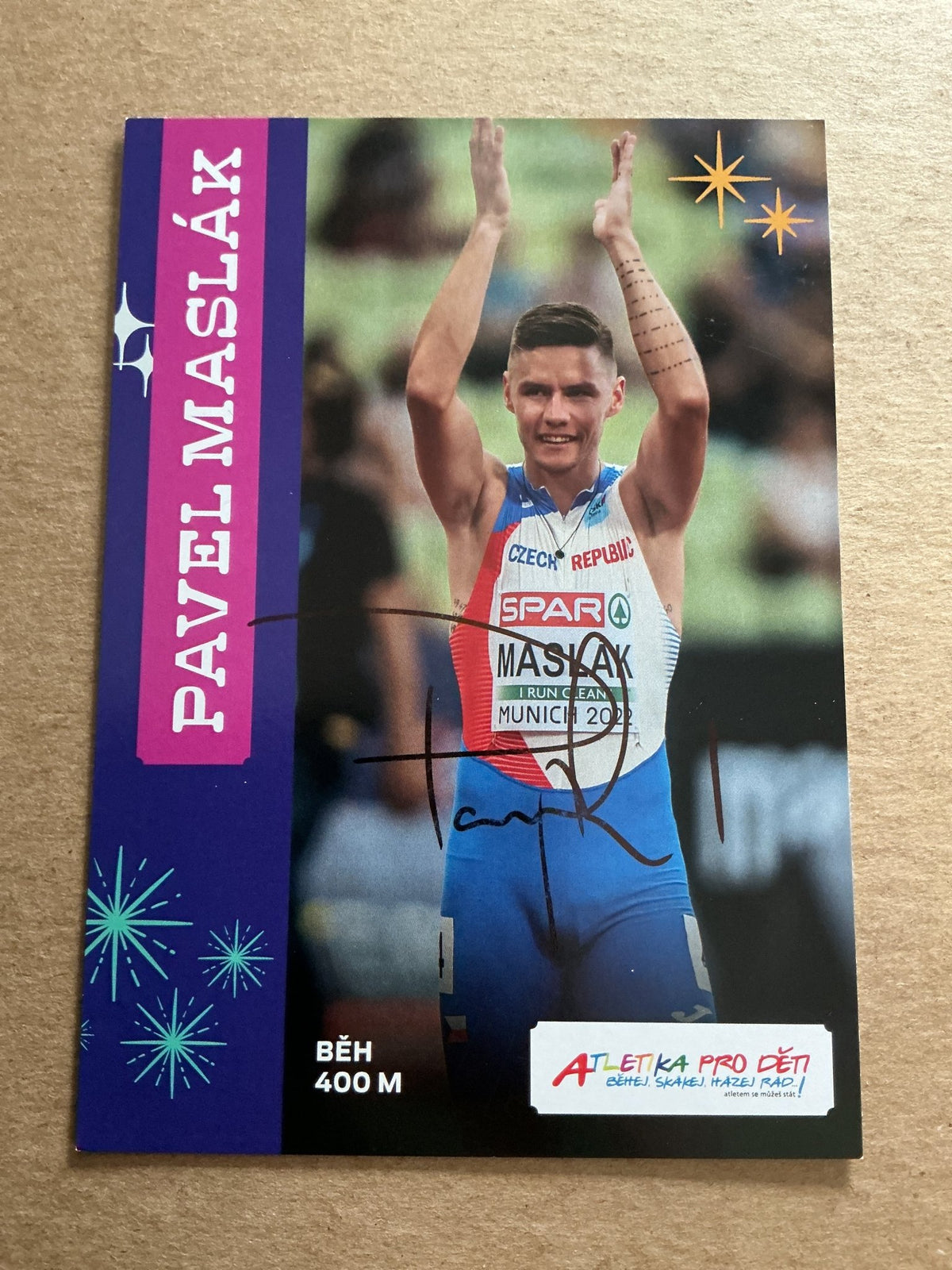 Pavel Maslak, Czech Republic 🇨🇿 Athletics Summer Olympics 2024 hand signed - Autographs-World
