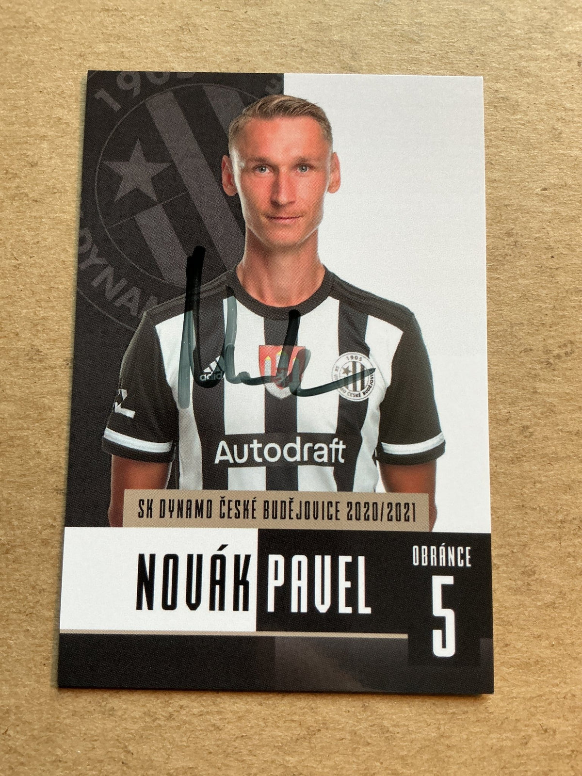 Pavel Novák, Czech Republic 🇨🇿 SK Dynamo České Budějovice 2020/21 hand signed - Autographs-World