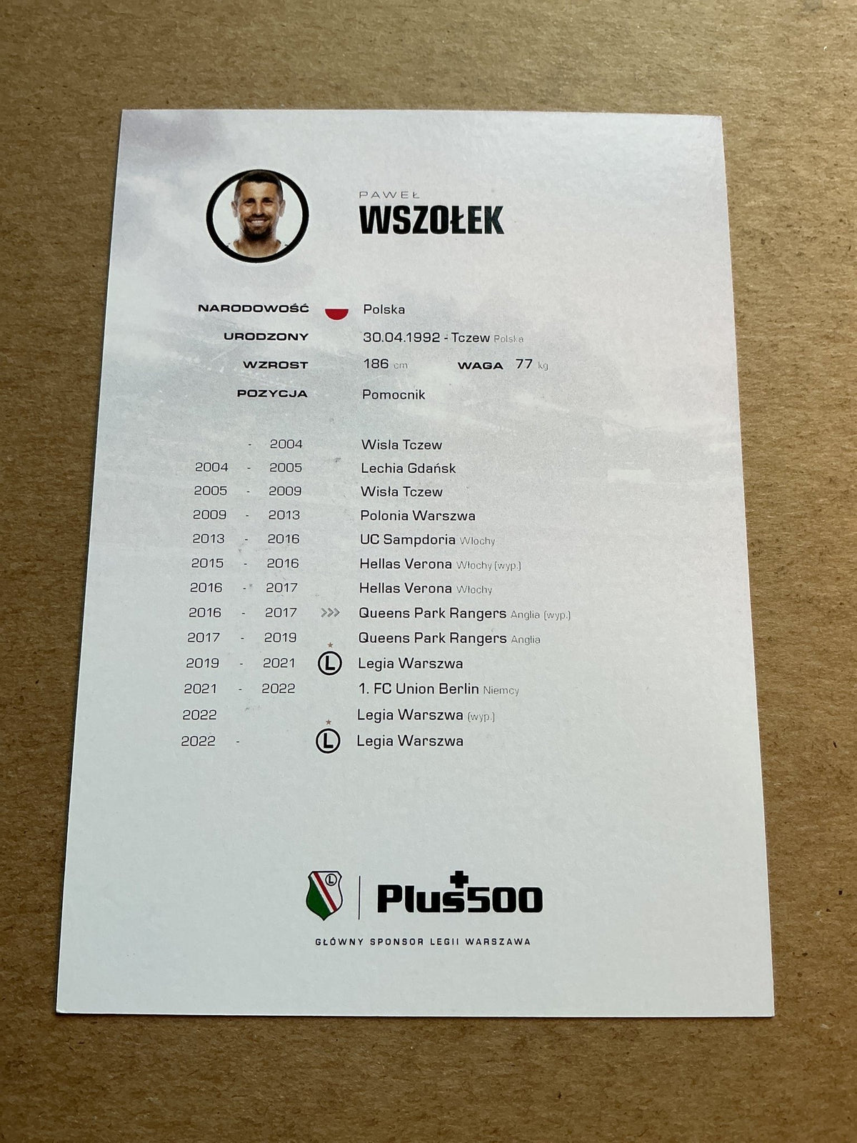 Pawel Wszołek, Poland 🇵🇱 Legia Warszawa 2023/24 hand signed - Autographs-World