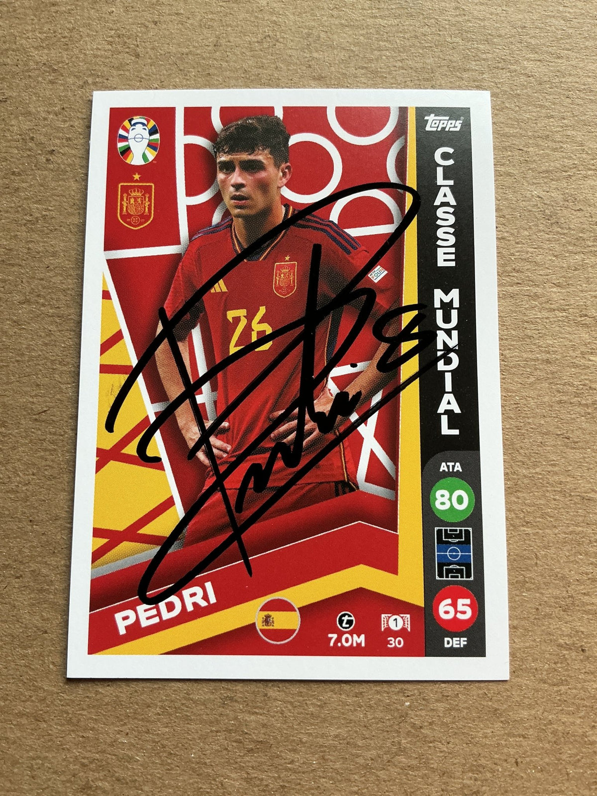Pedri, Spain 🇪🇸 UEFA Euro 2024 Topps hand signed - Autographs-World