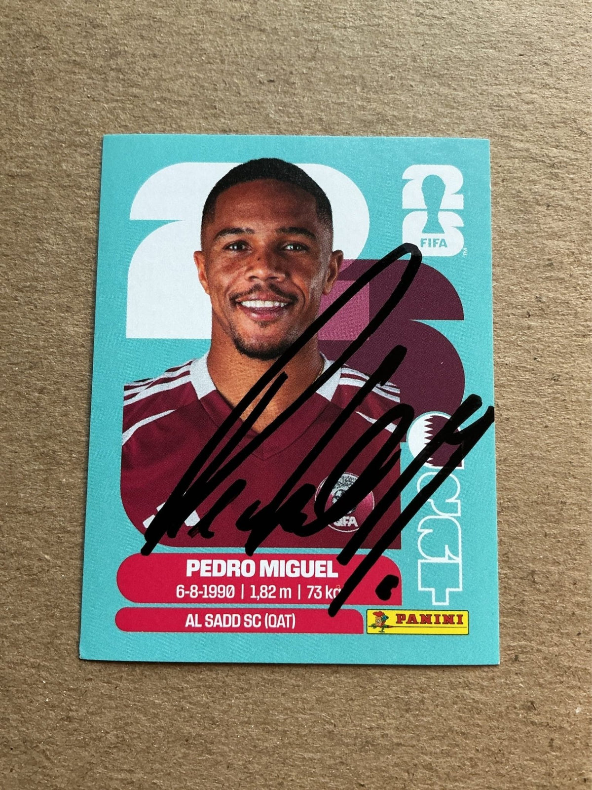 Pedro Miguel, Qatar 🇶🇦 FIFA World Cup 2026 Panini hand signed - Autographs-World