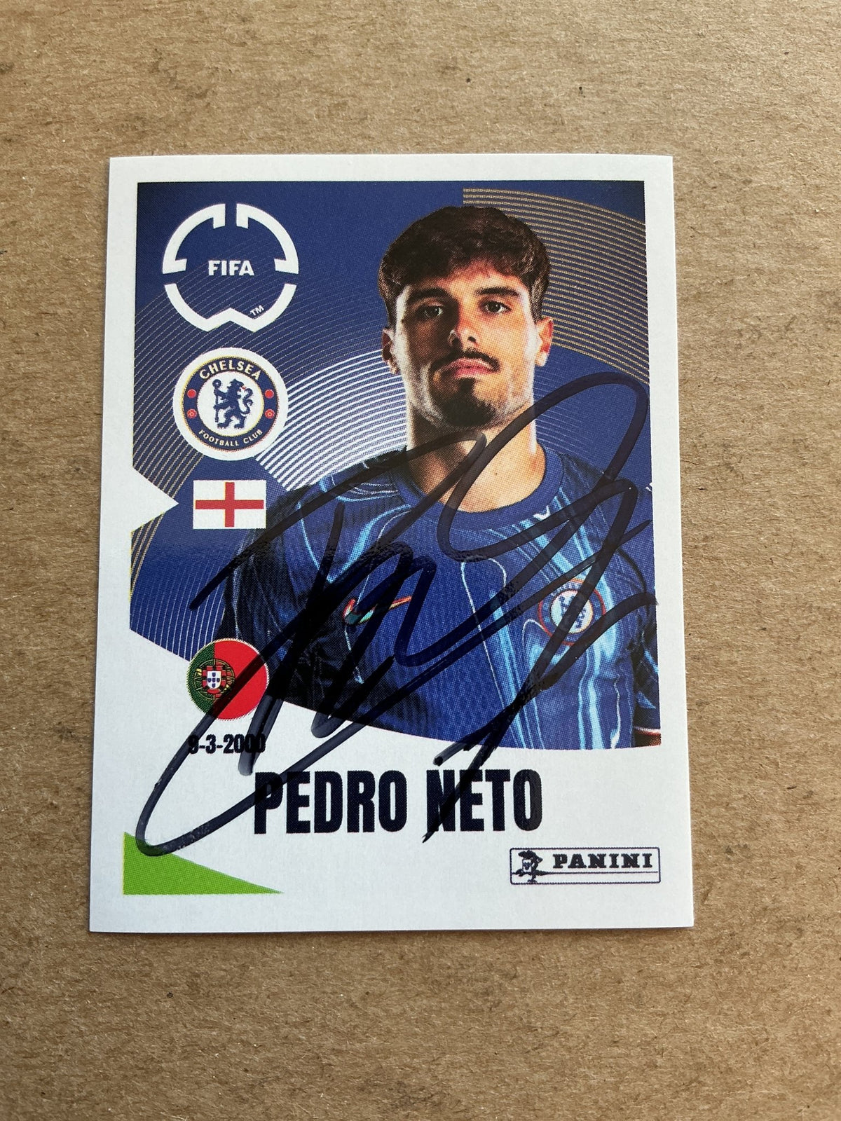 Pedro Neto, Portugal 🇵🇹 Chelsea FC Club World Cup 2025 Panini hand signed - Autographs-World