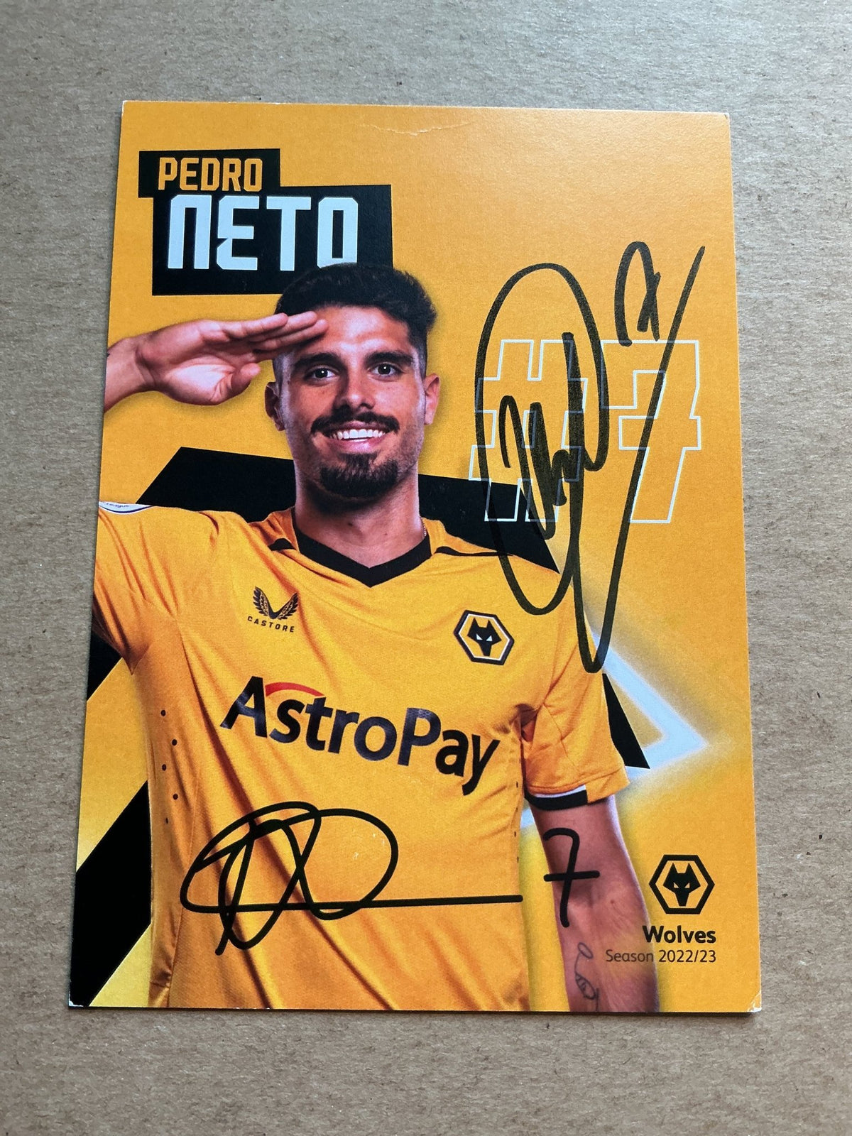 Pedro Neto, Portugal 🇵🇹 Wolverhampton Wanderers 2022/23 hand signed - Autographs-World