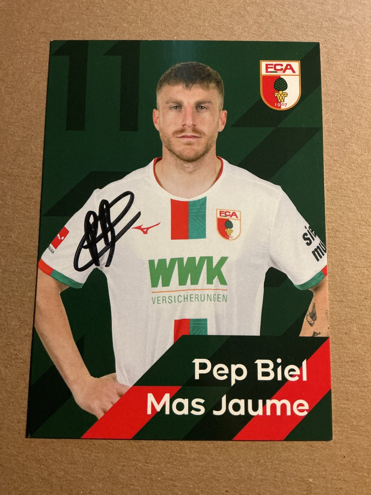Pep Biel Mas Jaume, Spain 🇪🇸 FC Augsburg 2023/24 hand signed - Autographs-World