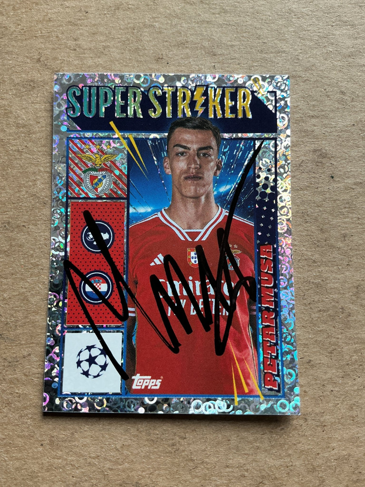 Petar Musa, Croatia 🇭🇷 SL Benfica 2023/24 Topps hand signed - Autographs-World