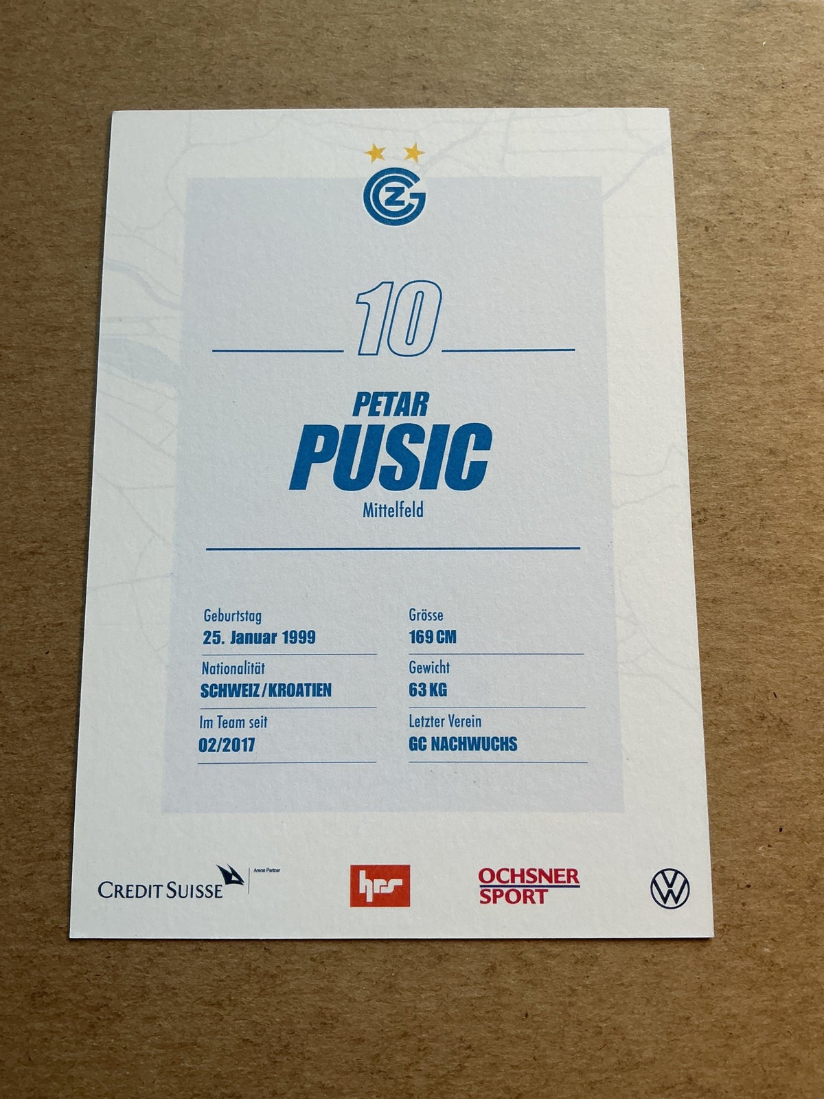 Petar Pusic, Switzerland 🇨🇭 Grasshopper Club Zürich 2020/21 hand signed - Autographs-World
