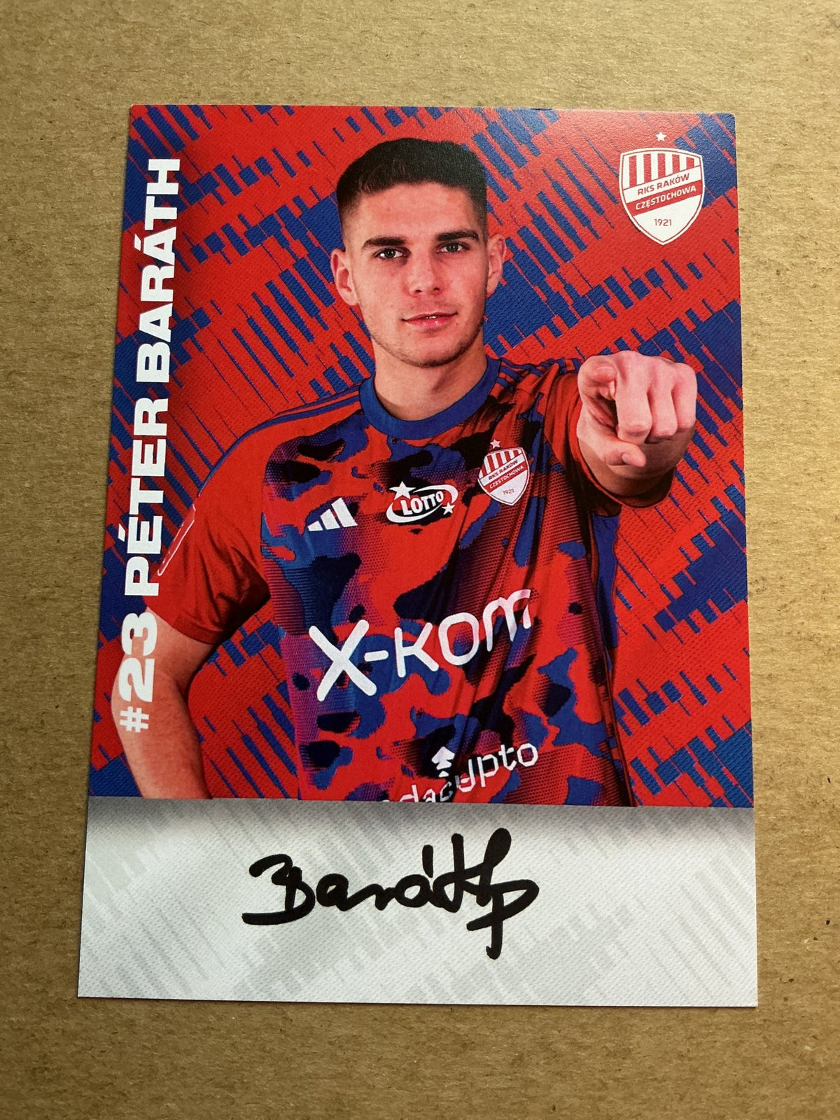 Péter Baráth, Hungary 🇭🇺 Raków Częstochowa 2023/24 hand signed - Autographs-World