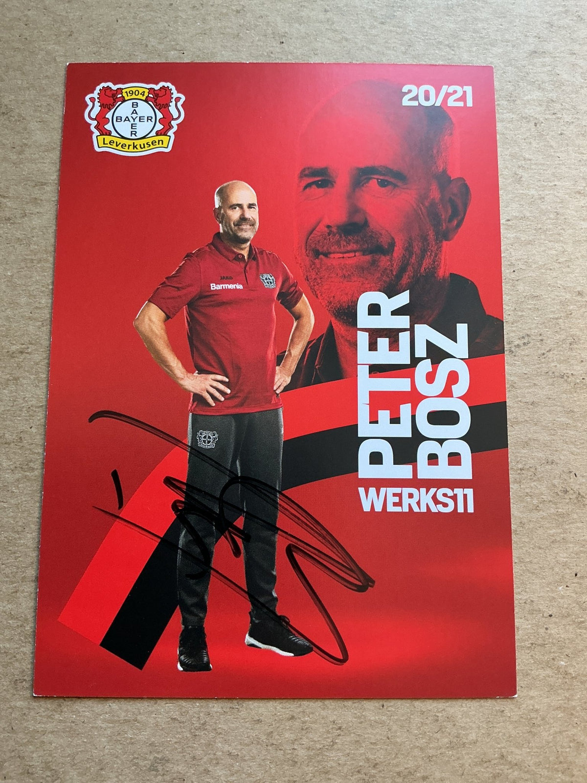 Peter Bosz, Netherlands 🇳🇱 Bayer 04 Leverkusen 2020/21 hand signed - Autographs-World