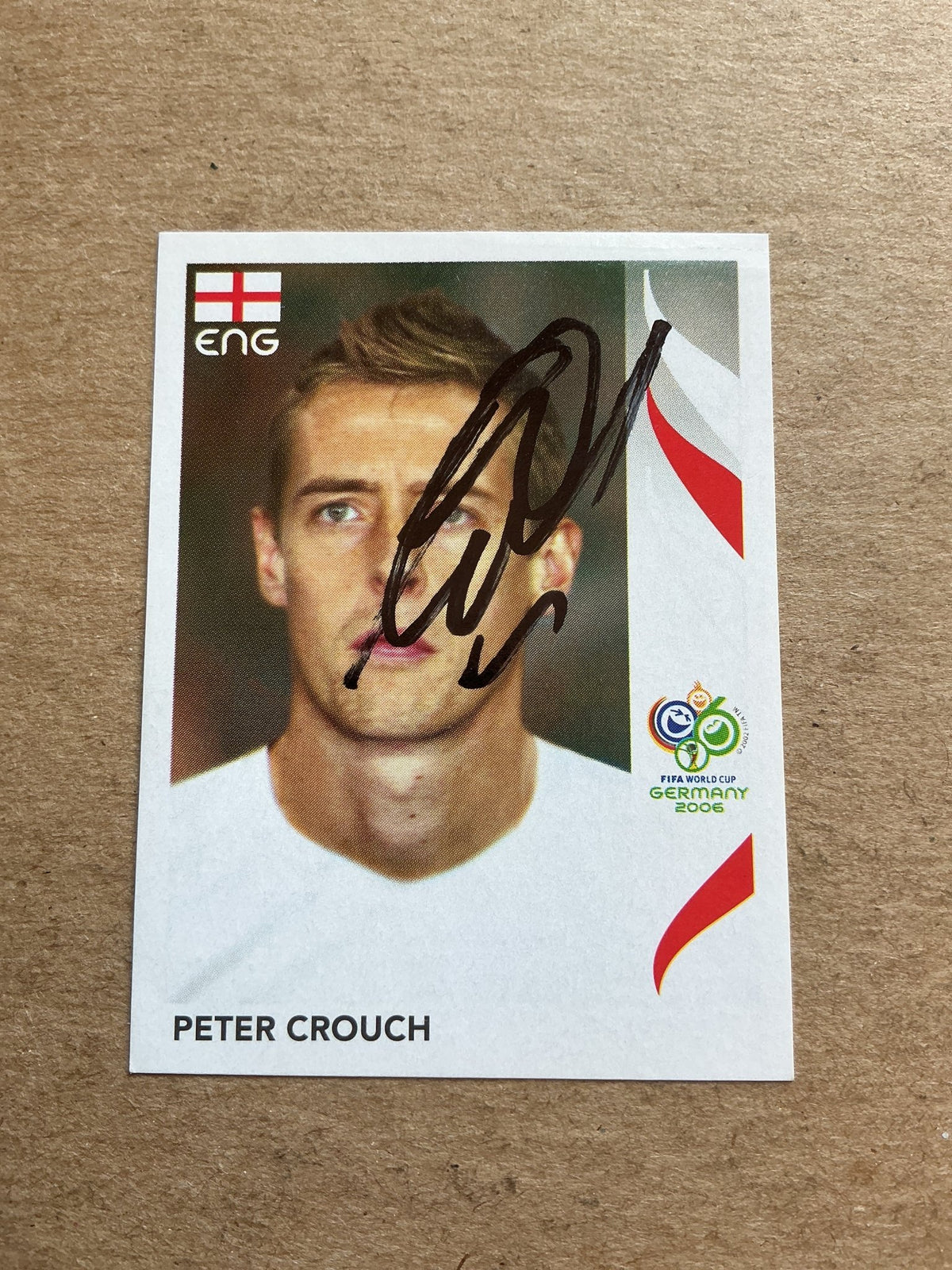 Peter Crouch, England 🏴󠁧󠁢󠁥󠁮󠁧󠁿 FIFA World Cup 2006 Panini hand signed - Autographs-World