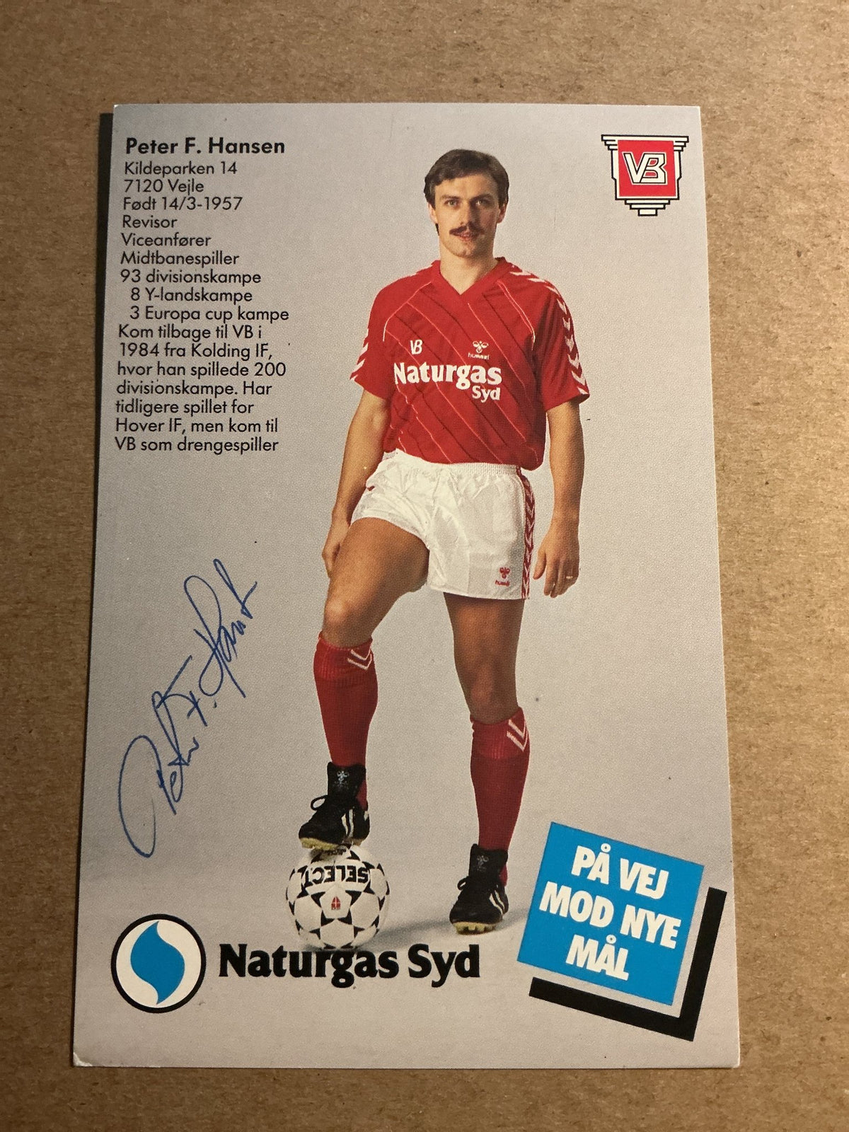Peter Hansen, Denmark 🇩🇰 Vejle BK 1983/84 hand signed - Autographs-World