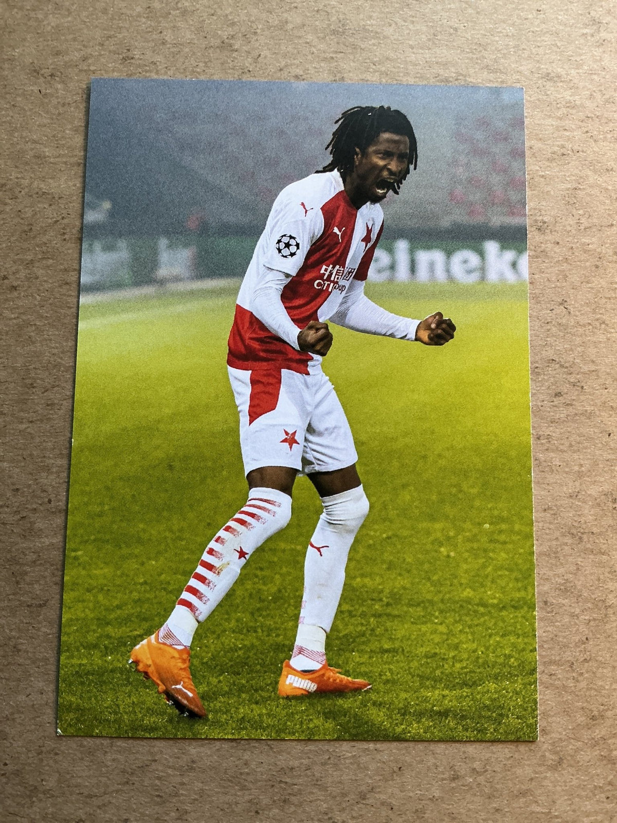 Peter Olayinka, Nigeria 🇳🇬 SK Slavia Prague 2020/21 hand signed - Autographs-World