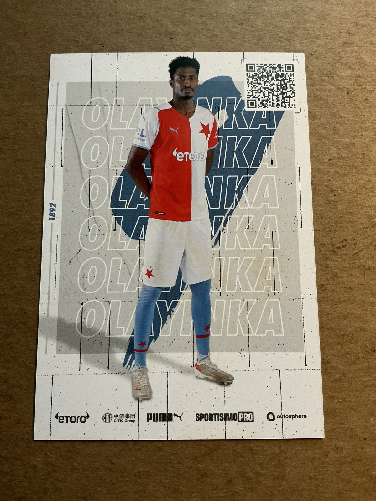 Peter Olayinka, Nigeria 🇳🇬 SK Slavia Prague 2021/22 hand signed - Autographs-World