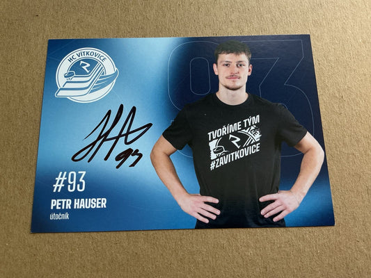 Petr Hauser, Czech Republic 🇨🇿 HC Vítkovice 2025/26 hand signed - Autographs-World