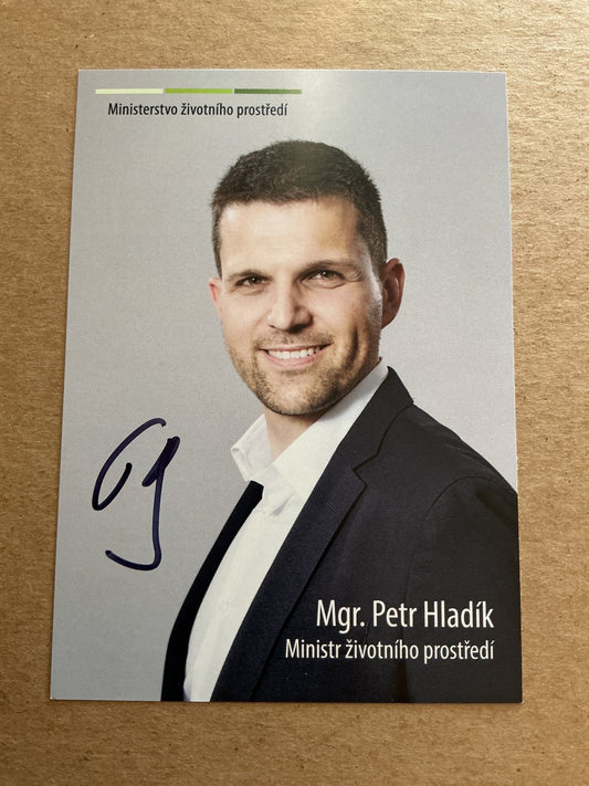 Petr Hladik, Czech Republic 🇨🇿 Minister for Environment 2025 hand signed - Autographs-World