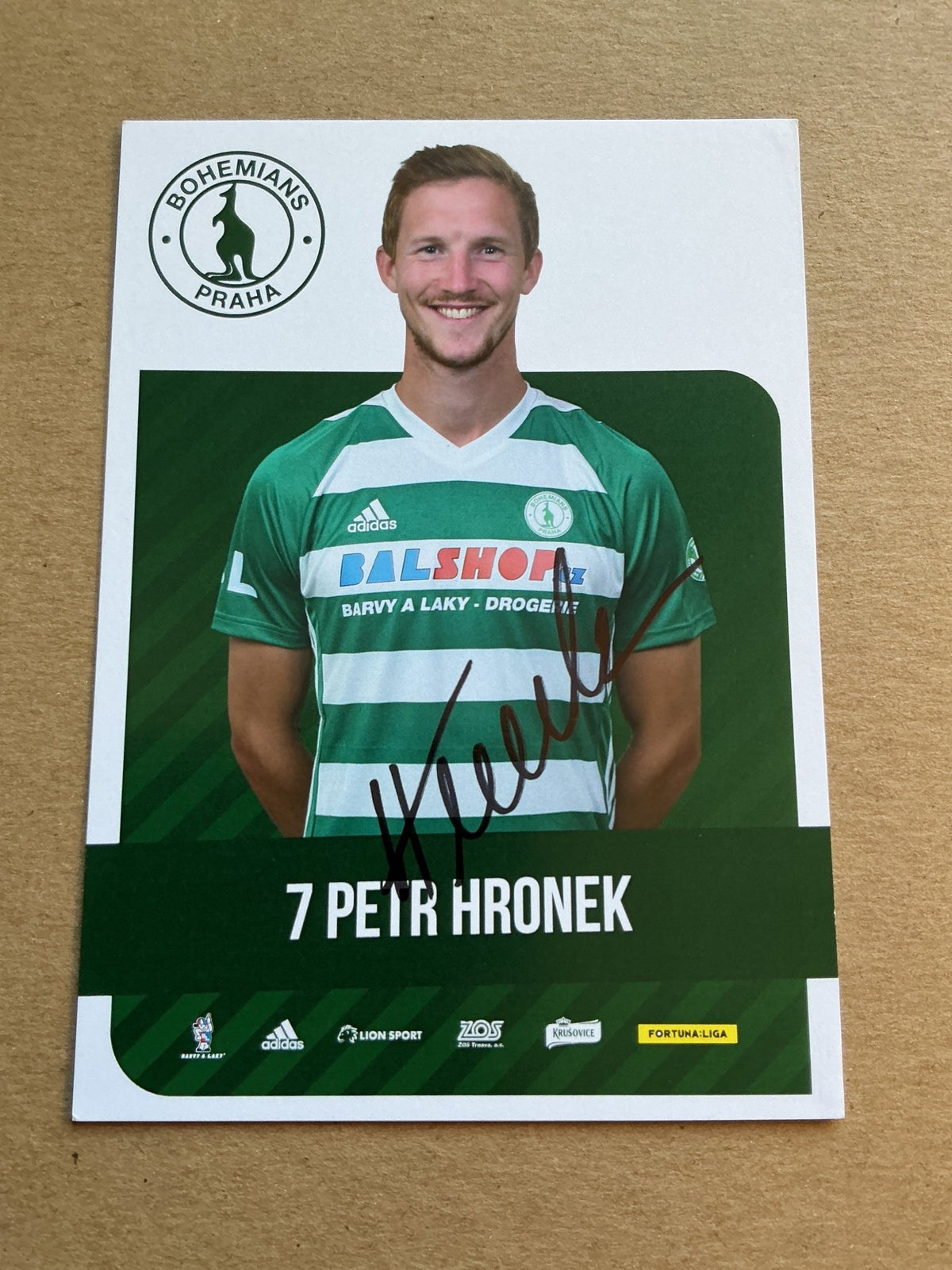 Petr Hronek, Czech Republic 🇨🇿 Bohemians Praha 1905 2019/20 hand signed - Autographs-World