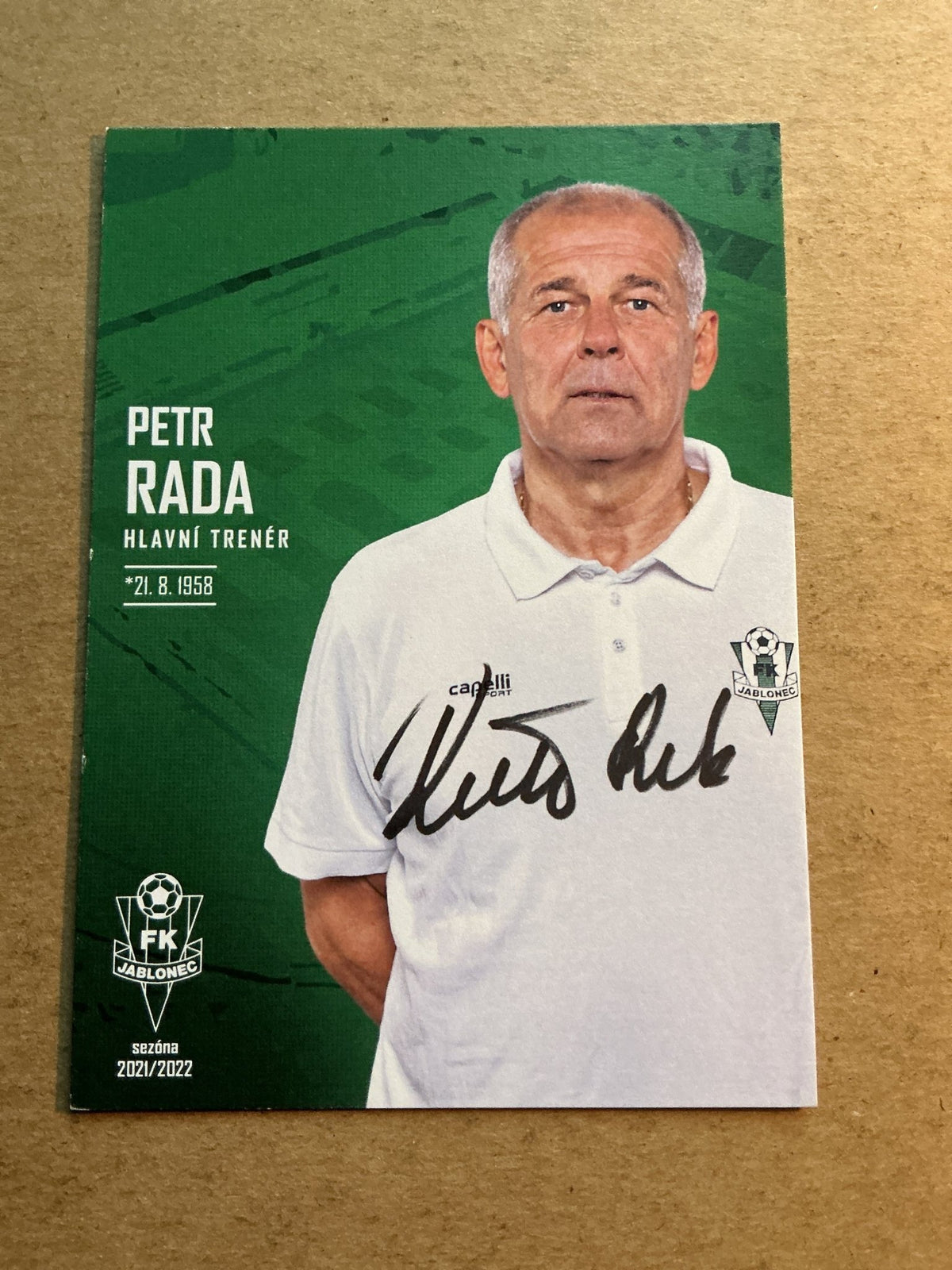 Petr Rada, Czech Republic 🇨🇿 FK Jablonec 2021/22 hand signed - Autographs-World