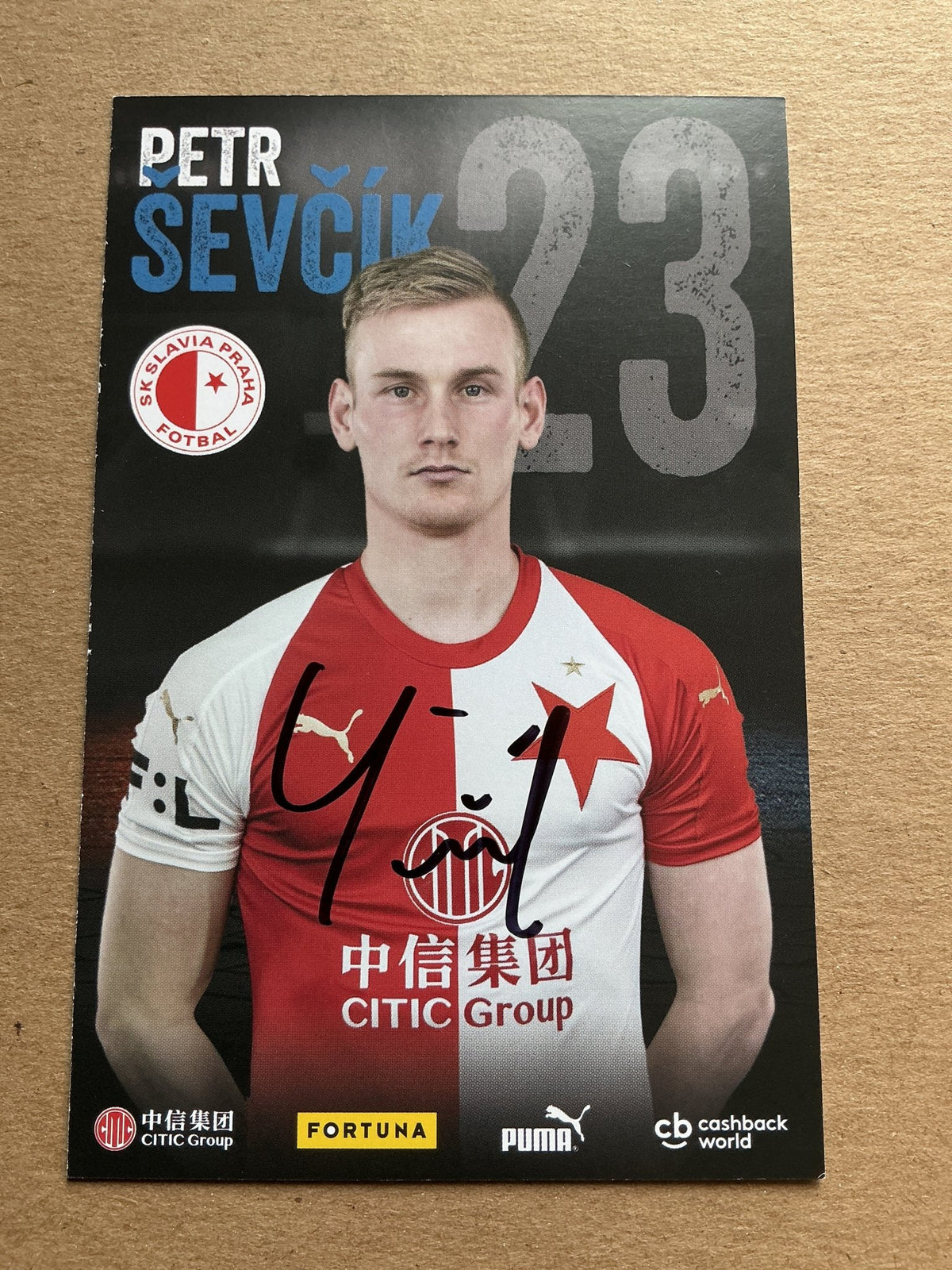 Petr Ševčík, Czech Republic 🇨🇿 SK Slavia Prague 2019/20 hand signed - Autographs-World