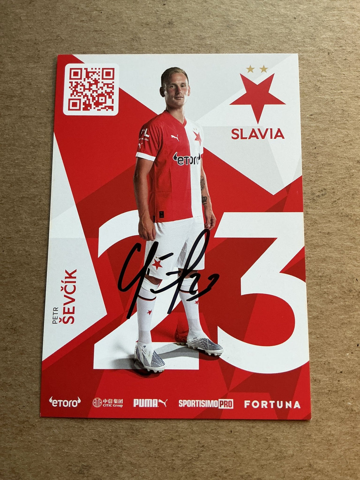 Petr Ševčík, Czech Republic 🇨🇿 SK Slavia Prague 2022/23 hand signed - Autographs-World