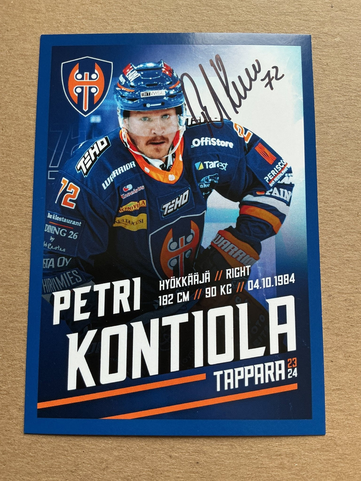 Petri Kontiola, Finland 🇫🇮 Tappara Tampere 2023/24 hand signed - Autographs-World