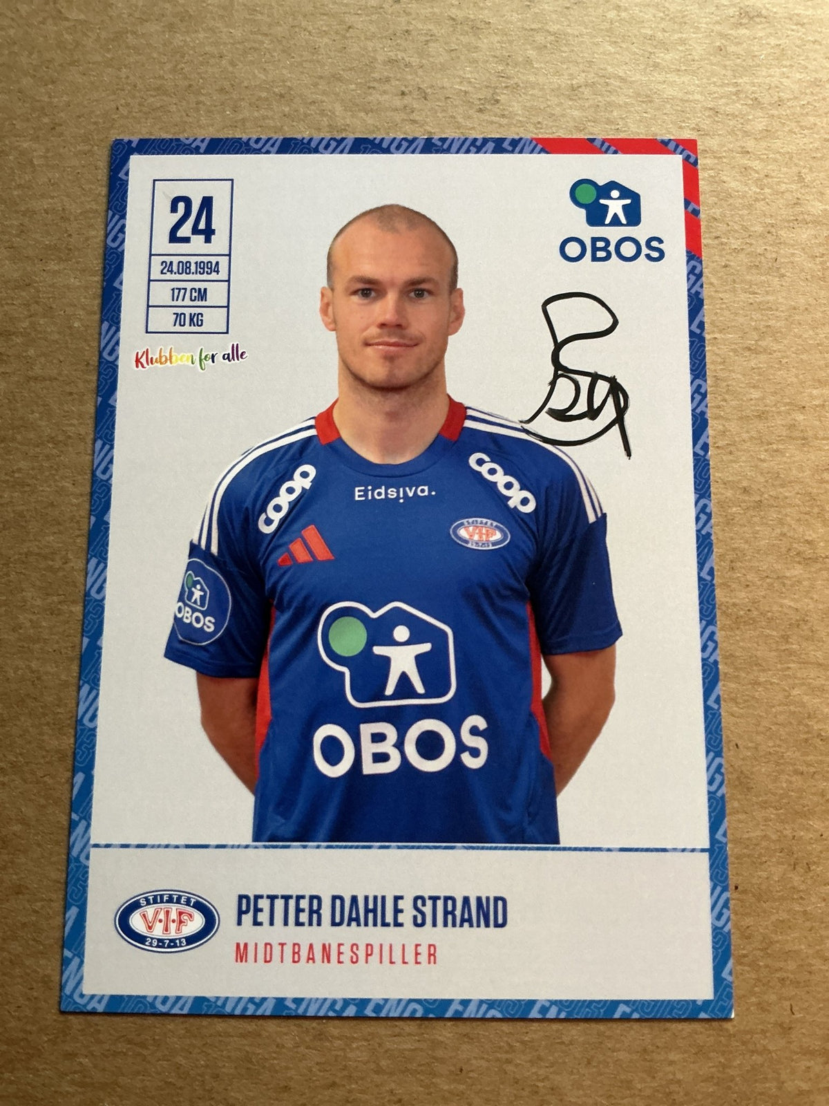 Petter Strand, Norway 🇳🇴 Vålerenga Fotball 2024/25 hand signed - Autographs-World