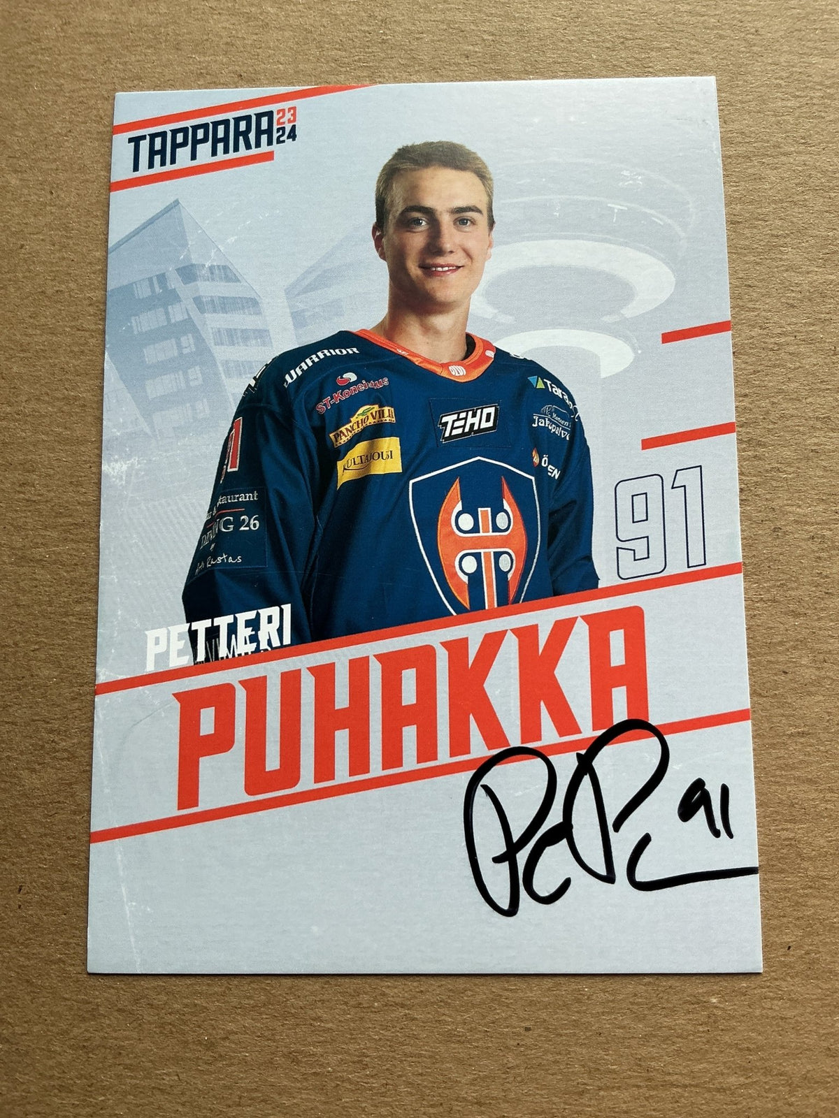 Petteri Puhakka, Finland 🇫🇮 Tappara Tampere 2023/24 hand signed - Autographs-World