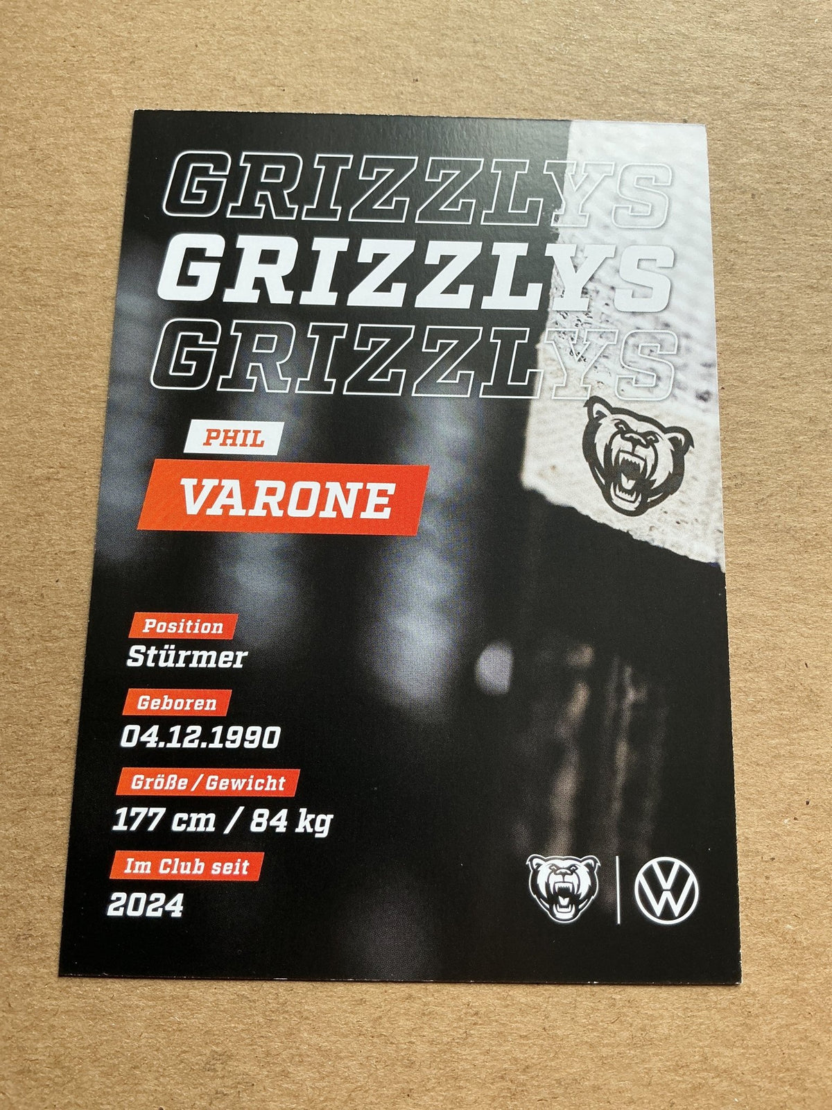 Phil Varone, Canada 🇨🇦 Grizzlys Wolfsburg 2024/25 hand signed - Autographs-World