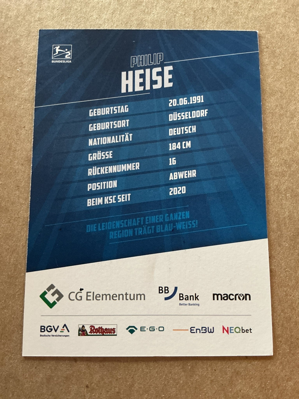 Philip Heise, Germany 🇩🇪 Karlsruher SC 2021/22 hand signed - Autographs-World
