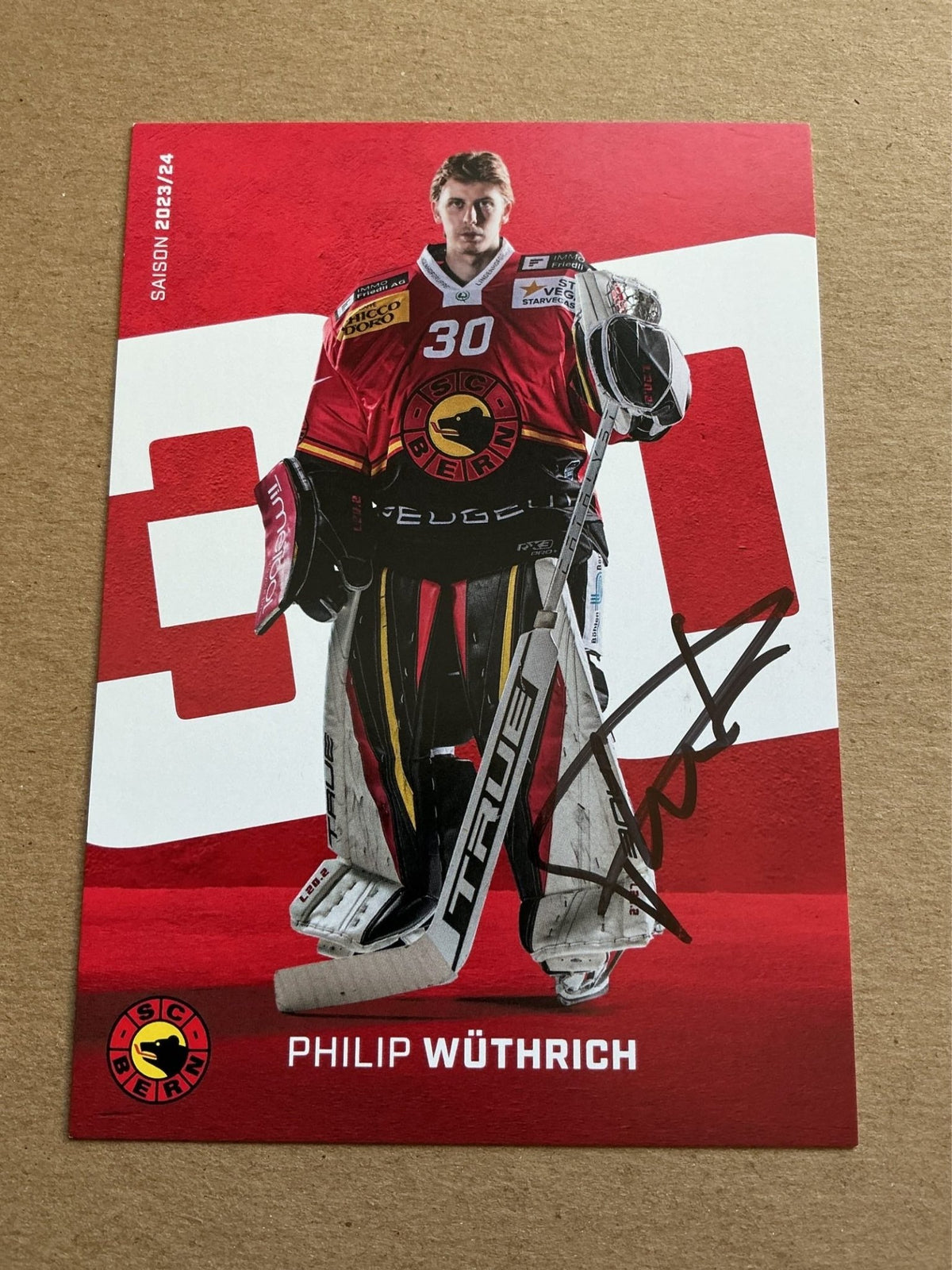 Philip Wüthrich, Switzerland 🇨🇭 SC Bern 2023/24 hand signed - Autographs-World