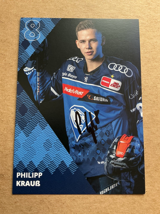 Philipp Krauß, Germany 🇩🇪 ERC Ingolstadt 2023/24 hand signed - Autographs-World