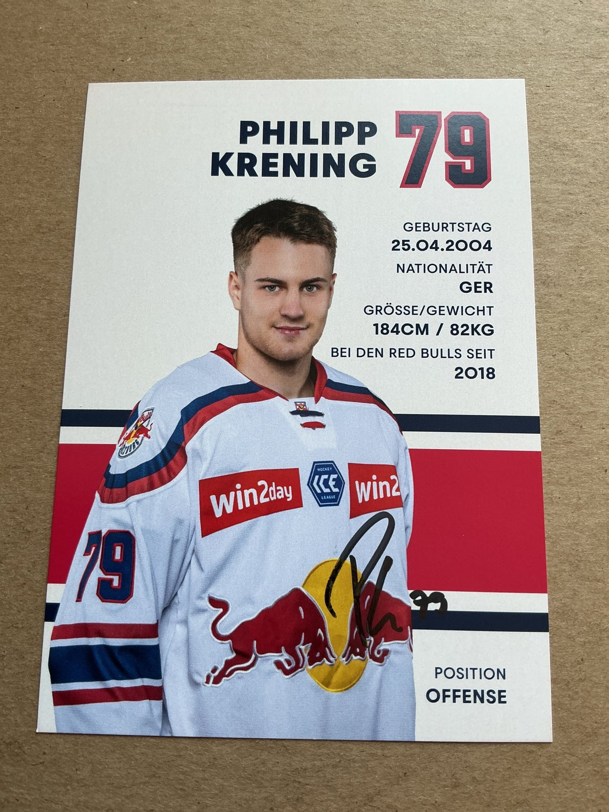 Philipp Krening, Germany 🇩🇪 EC Red Bull Salzburg 2024/25 hand signed - Autographs-World
