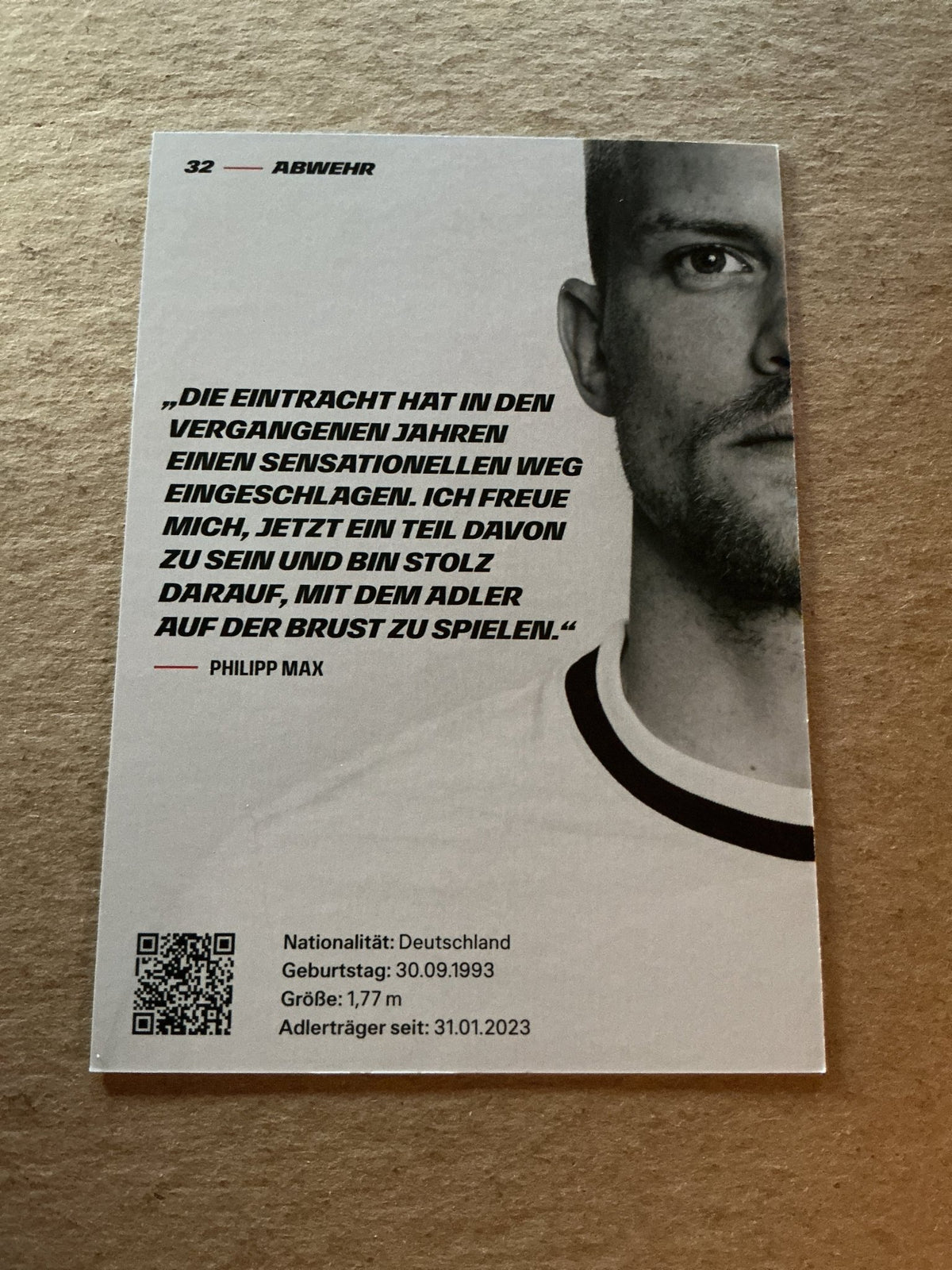 Philipp Max, Germany 🇩🇪 Eintracht Frankfurt 2022/23 hand signed - Autographs-World